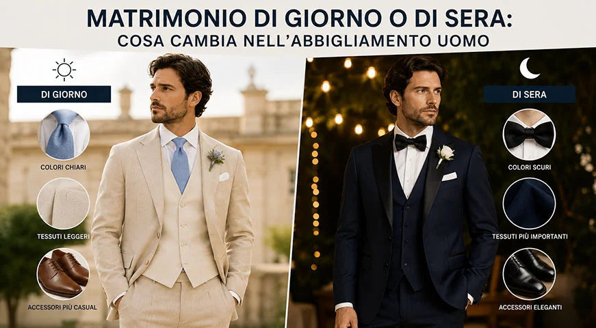 Matrimonio di giorno o di sera: cosa cambia nell’abbigliamento uomo