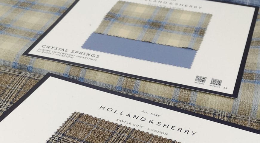 Tessuti più utilizzati in questa stagione da Sartoria Carillo: Holland &amp; Sherry e Vitale Barberis Canonico