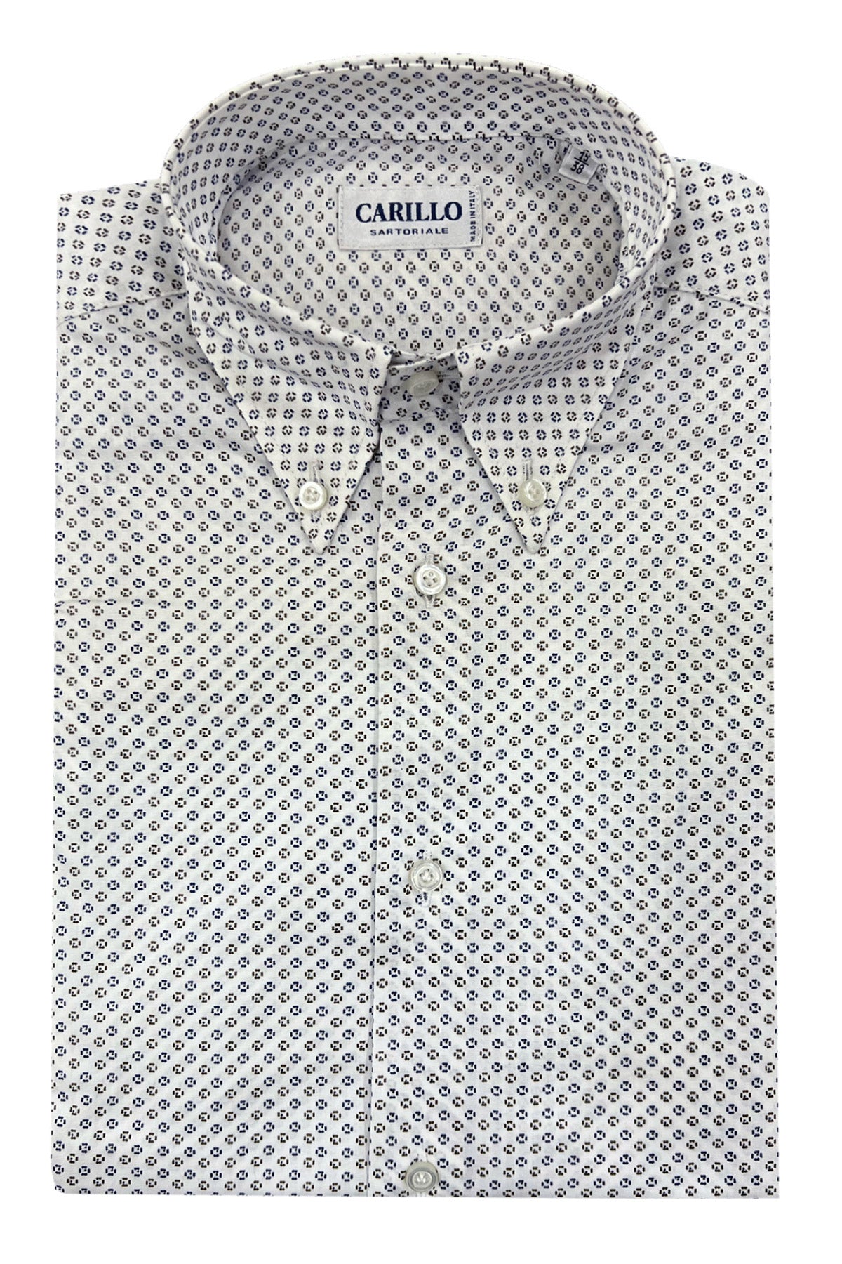 Camicia uomo sartoriale collo button down fantasia fiori multicolor cotone