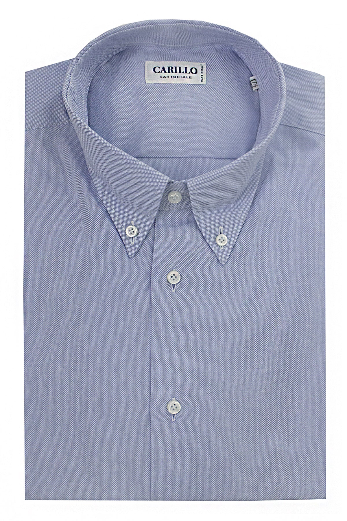 Camicia uomo sartoriale collo button down nido d'ape in cotone fisso