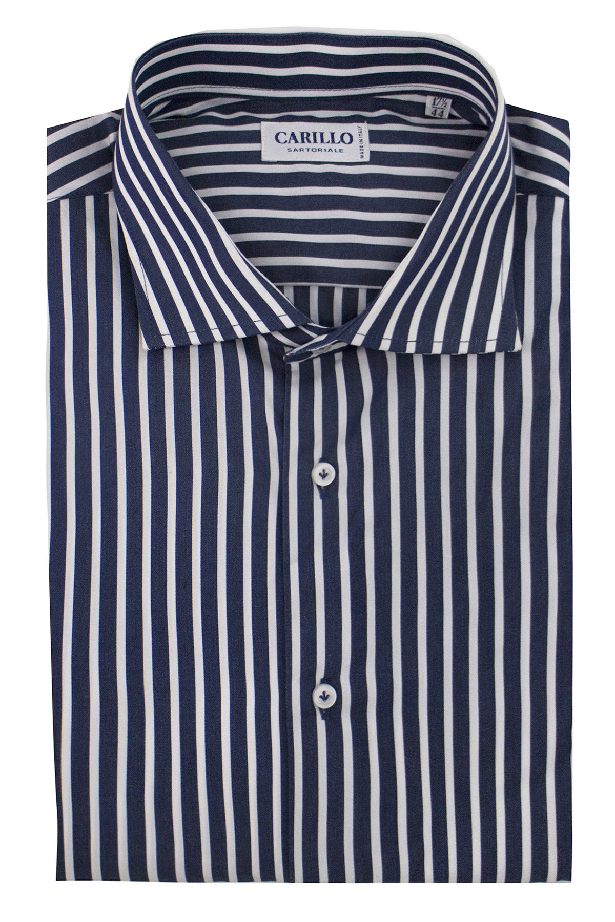 Camicia uomo a righe Regular fit fondo blu righa bianca