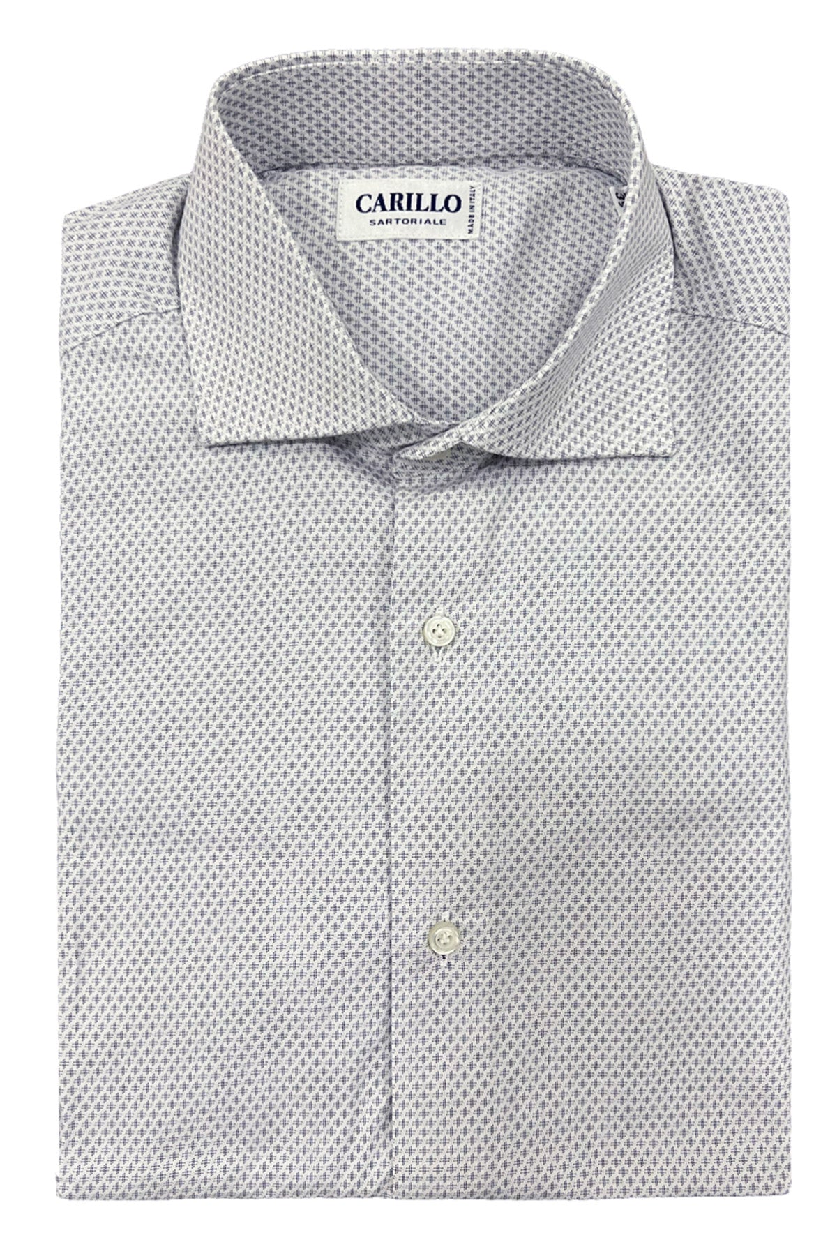 Camicia Uomo Regular in cotone fantasia croci blu