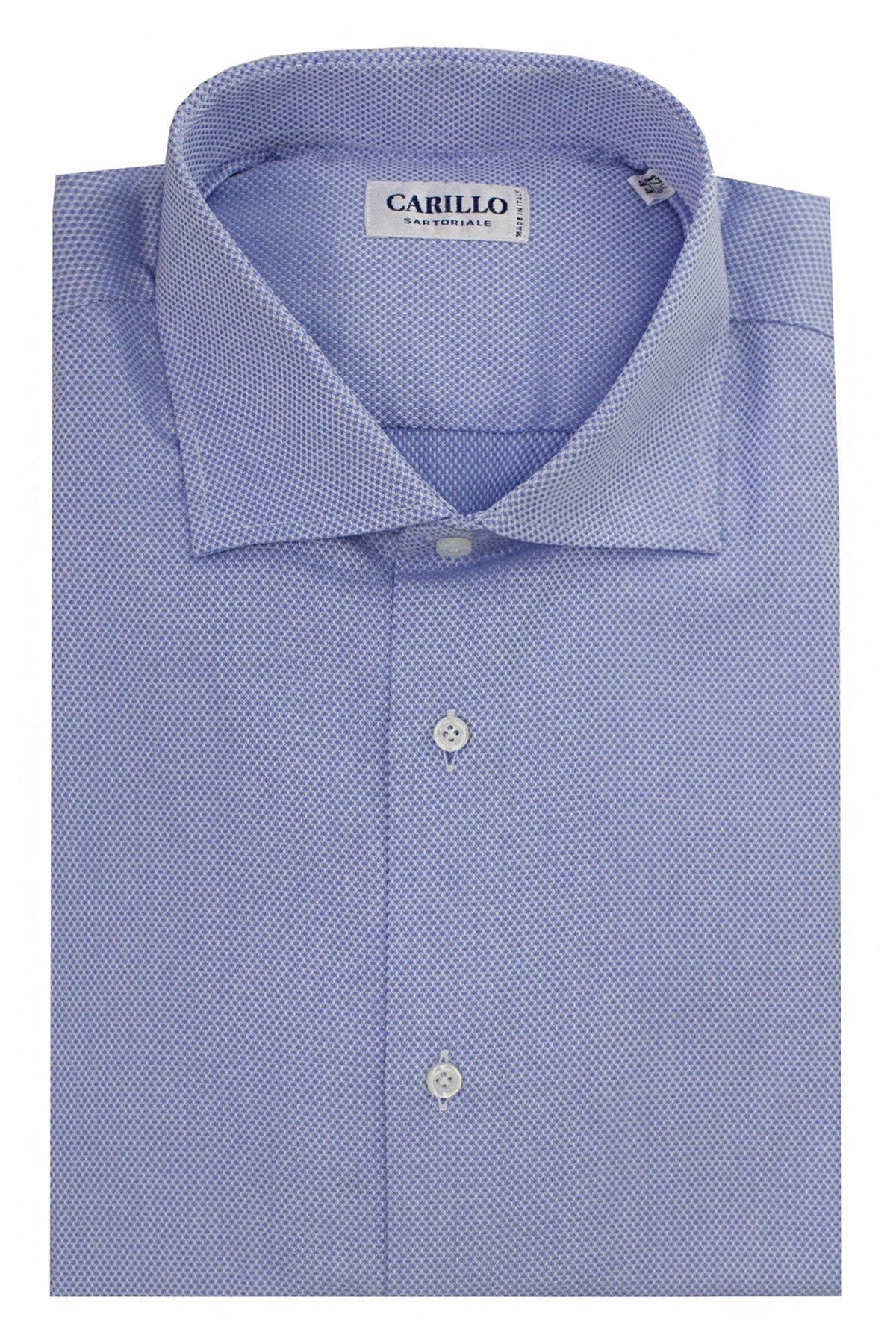 Camicia uomo regular fit in cotone a fantasia nodo azzurro