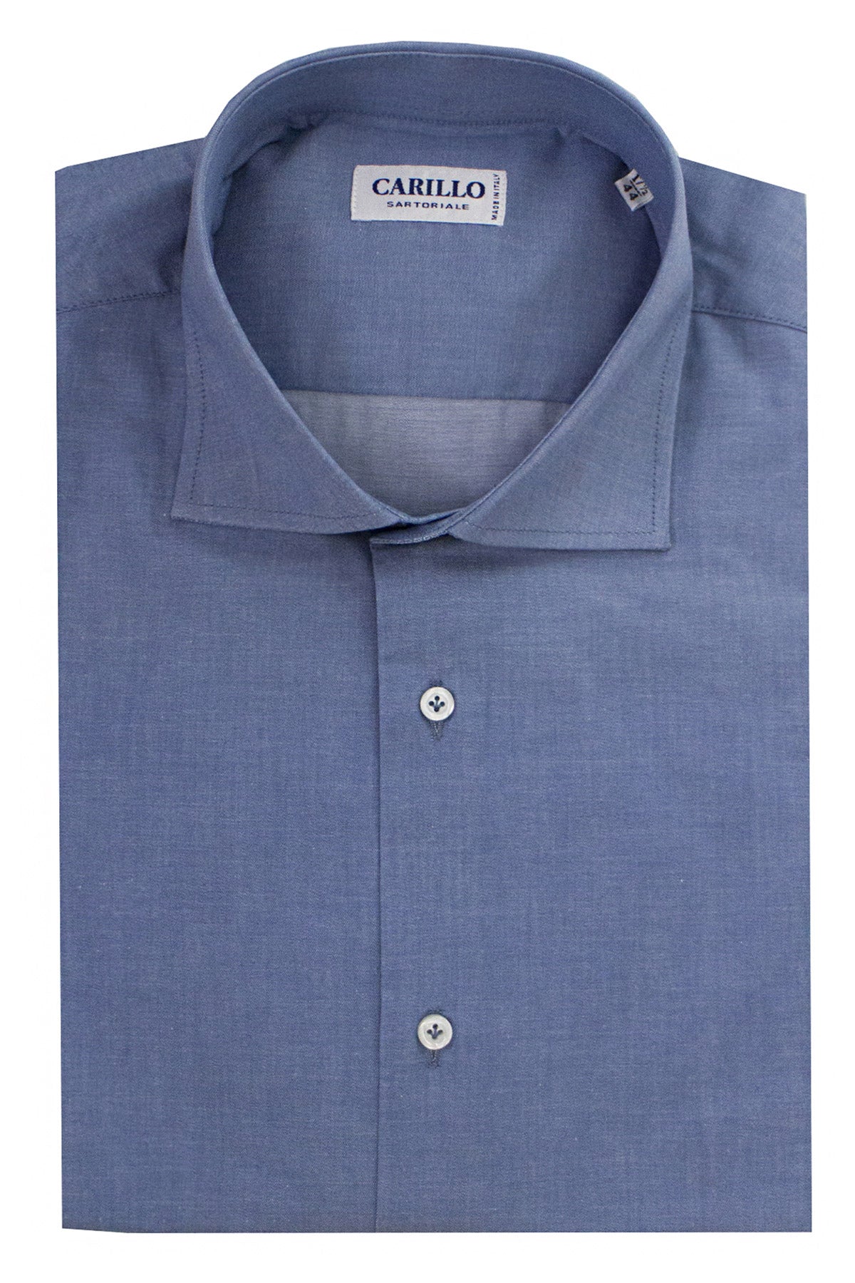 Camicia uomo in cotone effetto denim regular fit