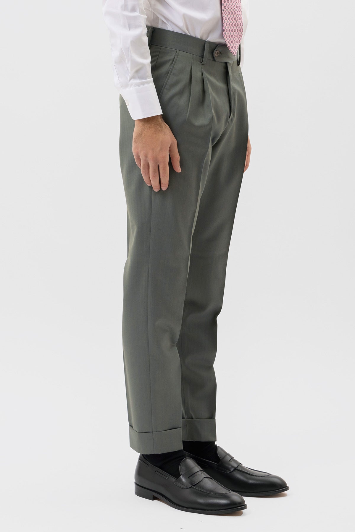 Abito Verde Solaro Doppiopetto Uomo In Fresco Lana Vitale Barberis Canonico Con Rever A Lancia Tasche A Filo