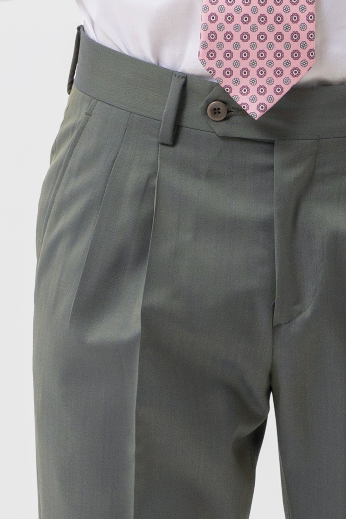 Abito Verde Solaro Doppiopetto Uomo In Fresco Lana Vitale Barberis Canonico Con Rever A Lancia Tasche A Filo