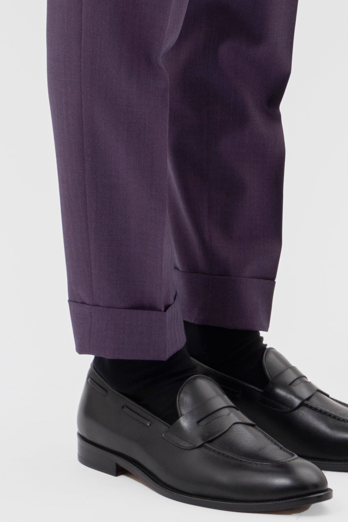 Abito viola solaro monopetto uomo in fresco lana Vitale Barberis Canonico con rever a lancia tasche a filo .