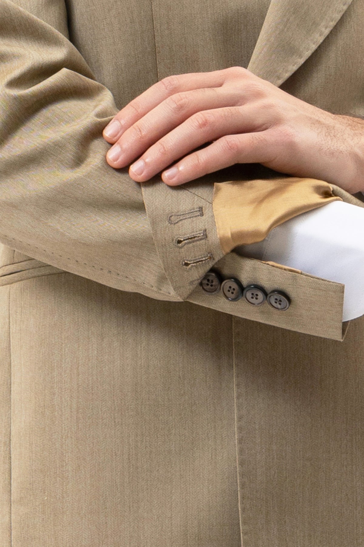 Giacca Doppiopetto Beige Solaro Uomo In Fresco Lana Vitale Barberis Canonico Con Rever A Lancia Tasche A Filo