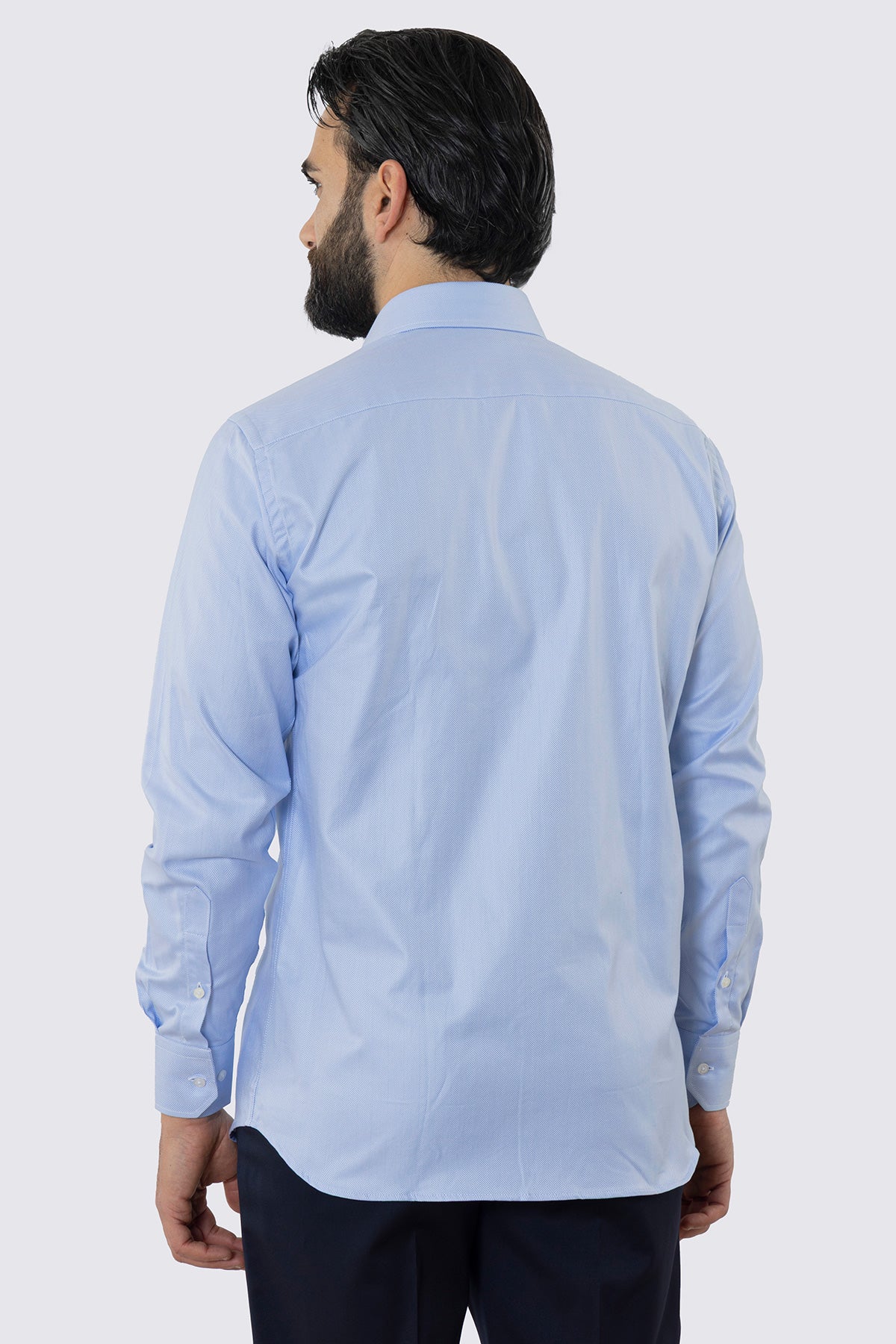 CAMICIA  CELESTE SPIGATA REGULAR FIT 100% COTONE  COLLO SEMI FRANCESE POLSO SMUSSATO MILETA TESSUTI