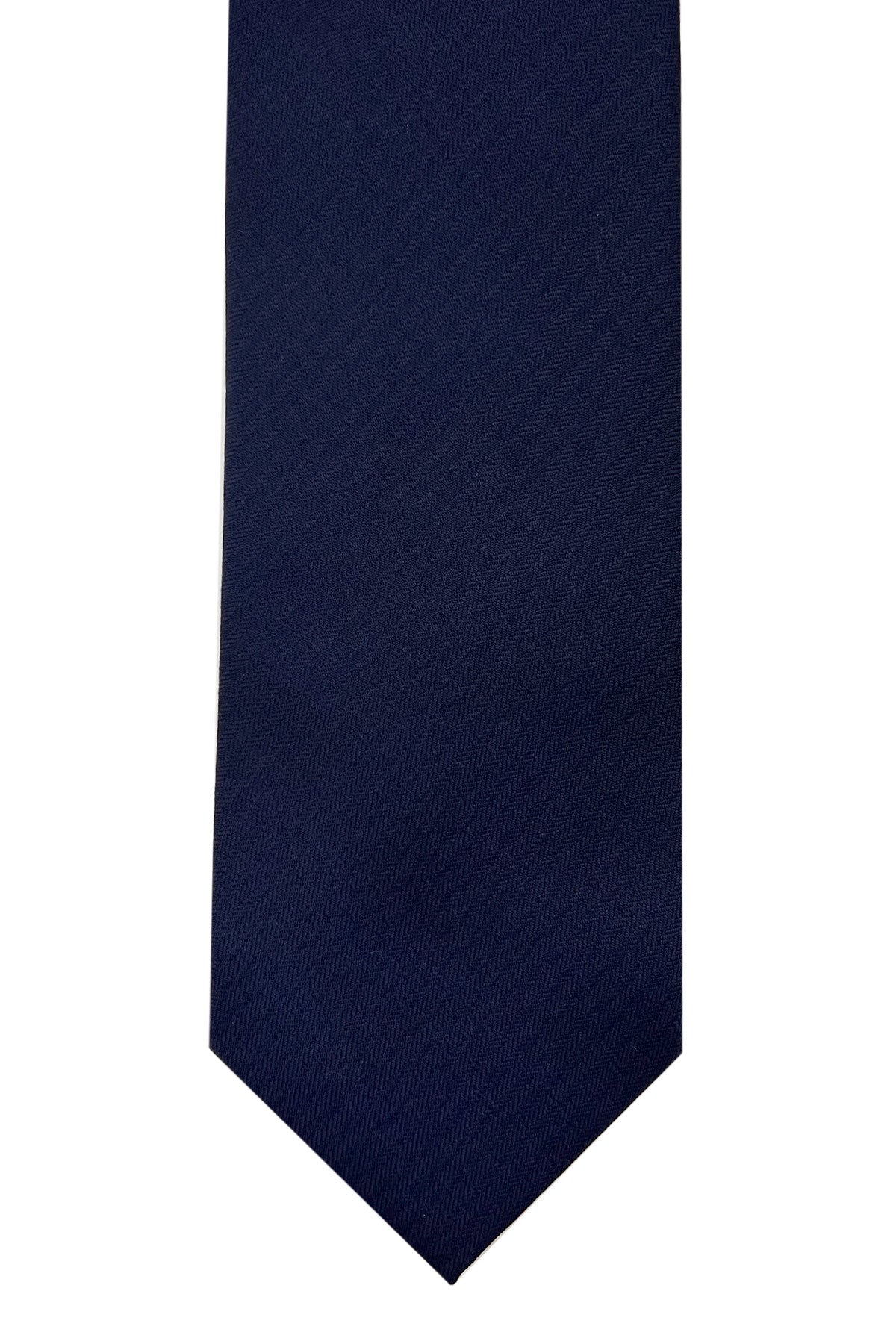 Cravatta uomo blu spigata Bristol tessuti fresco lana 100% super 130's cucita a mano 9cm