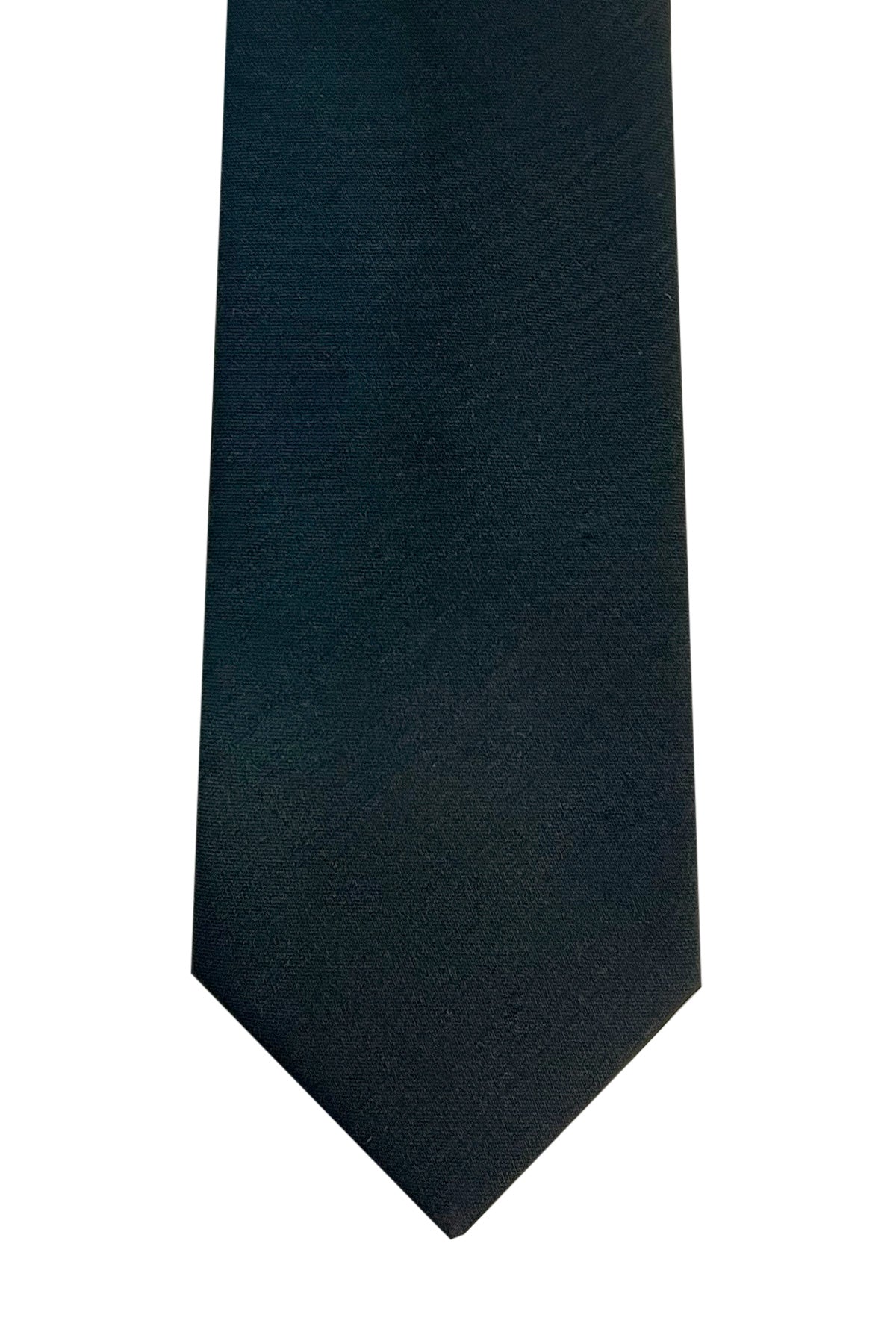 Cravatta uomo verde bottiglia fresco lana 100% super 140's Holland & Sherry cucita a mano 9cm