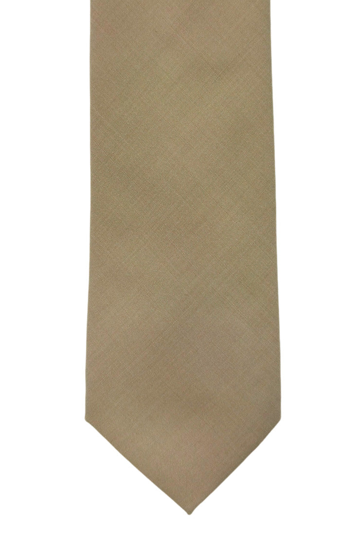 Cravatta uomo 9 cm beige fresco lana misto