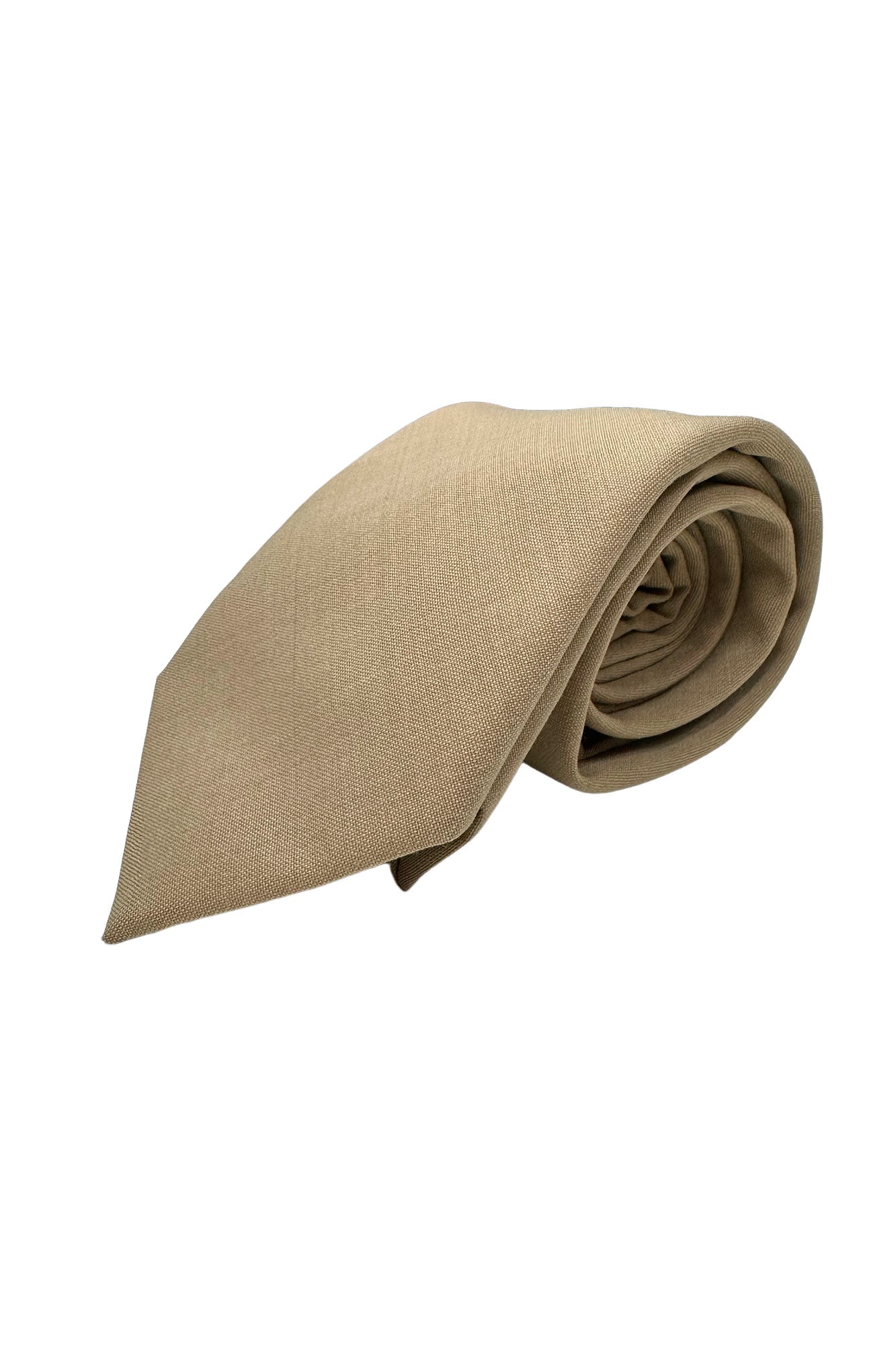 Cravatta uomo 9 cm beige fresco lana misto