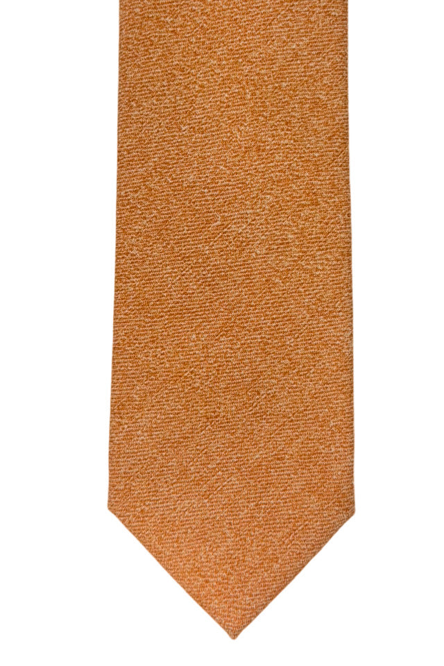 Cravatta uomo arancio vitale barberis canonico da cerimonia elegante fresco lana 100% stampata cucita a mano 9cm