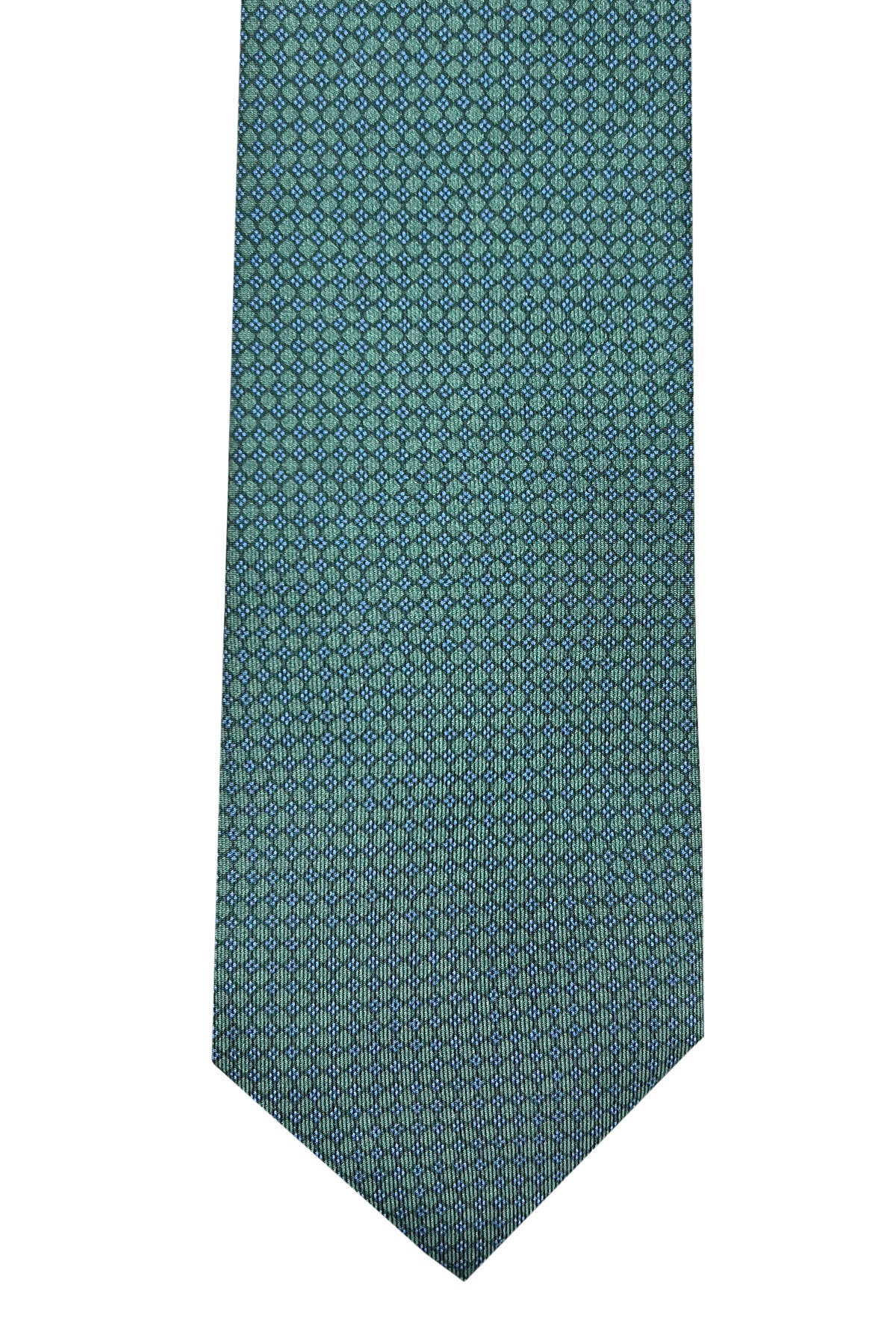 Cravatta uomo verde fantasia in seta 100% cucita a mano