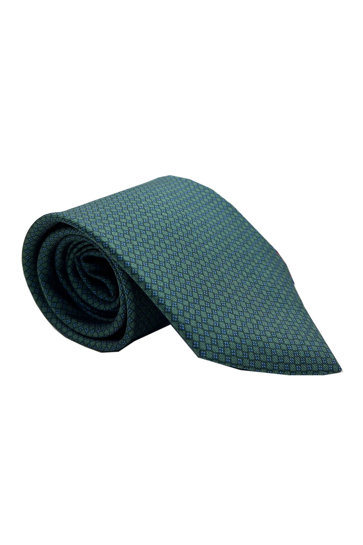 Cravatta uomo verde fantasia in seta 100% cucita a mano