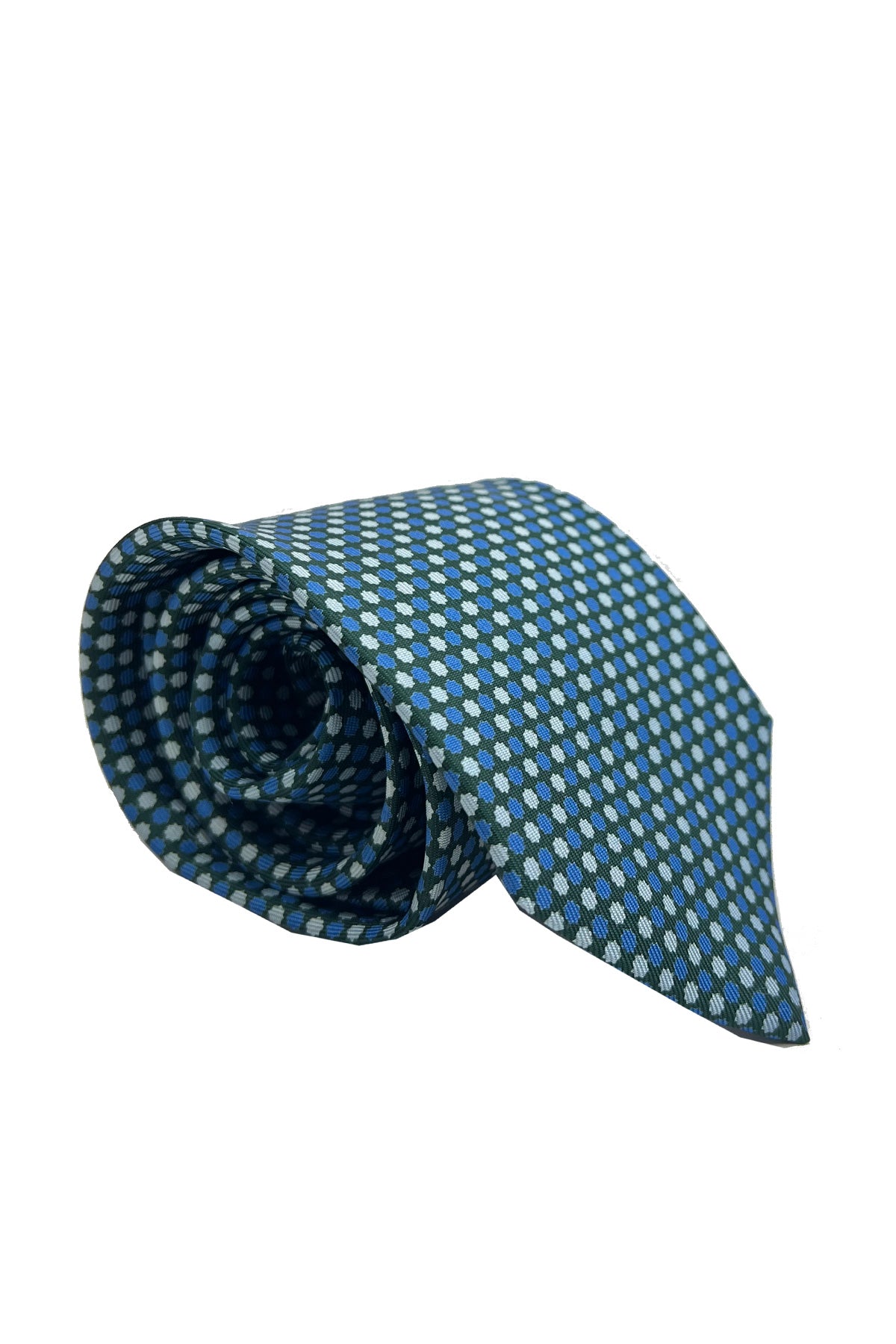 Cravatta uomo verde fantasia in seta 100% cucita a mano
