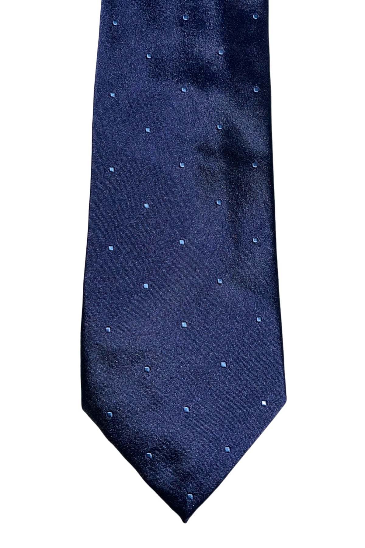 Cravatta uomo blu fantasia in seta 100% cucita a mano