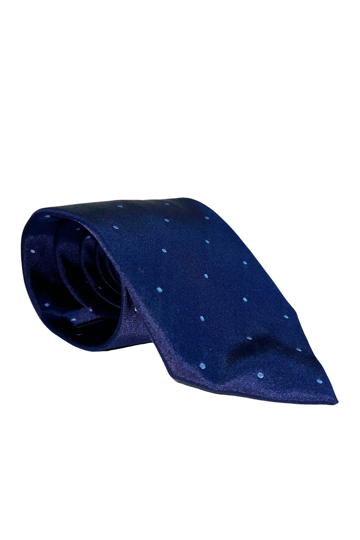 Cravatta uomo blu fantasia in seta 100% cucita a mano