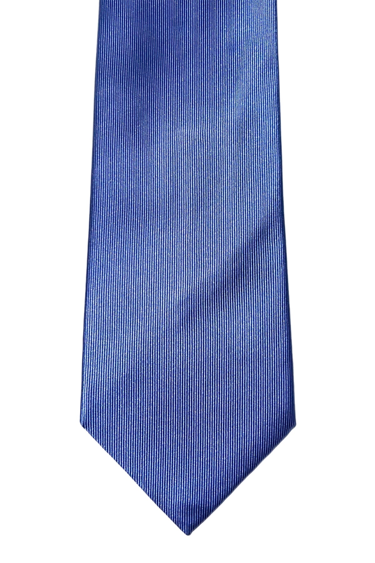 Cravatta uomo blu fantasia in seta 100% cucita a mano