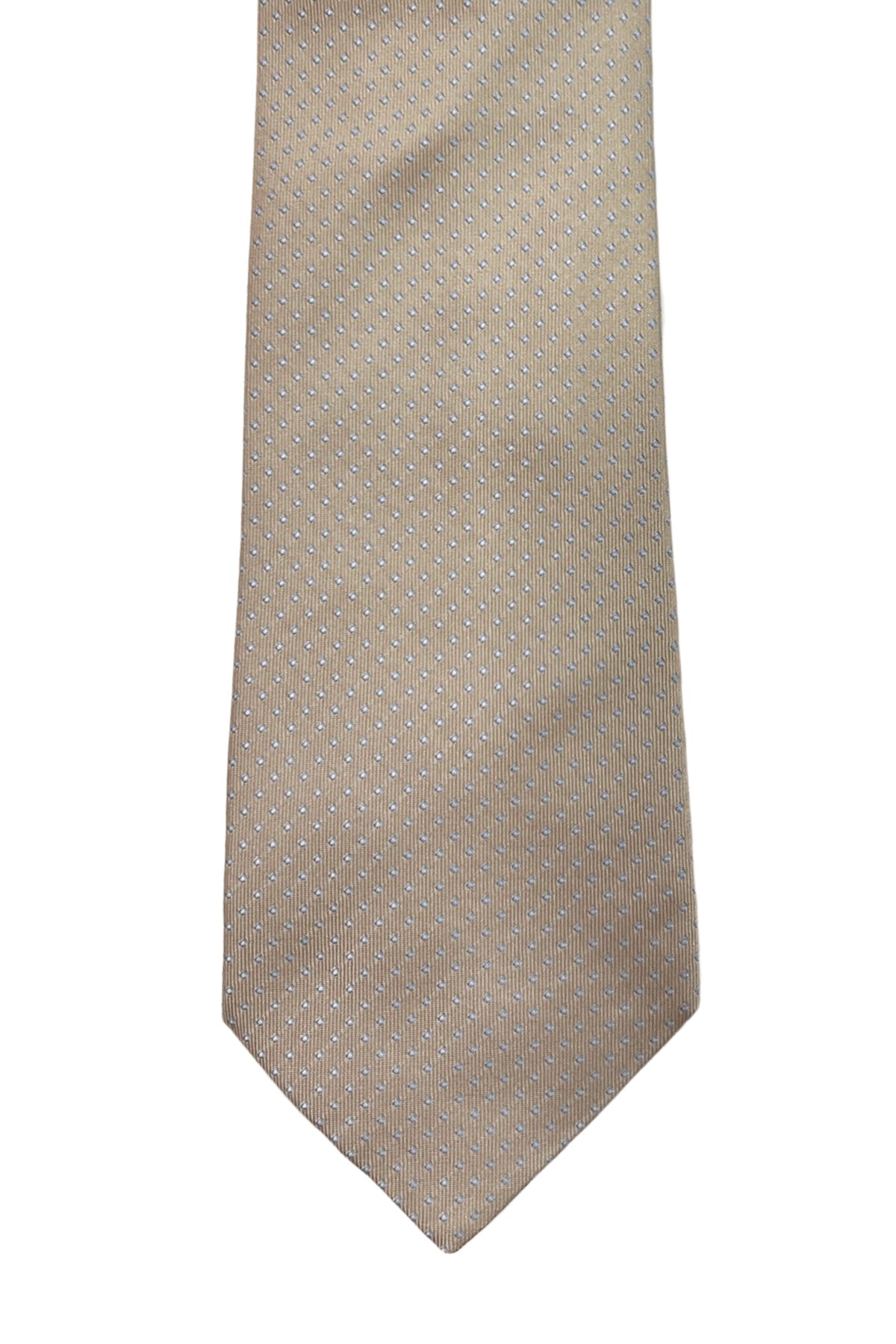 Cravatta uomo Beige fantasia in seta 100% cucita a mano