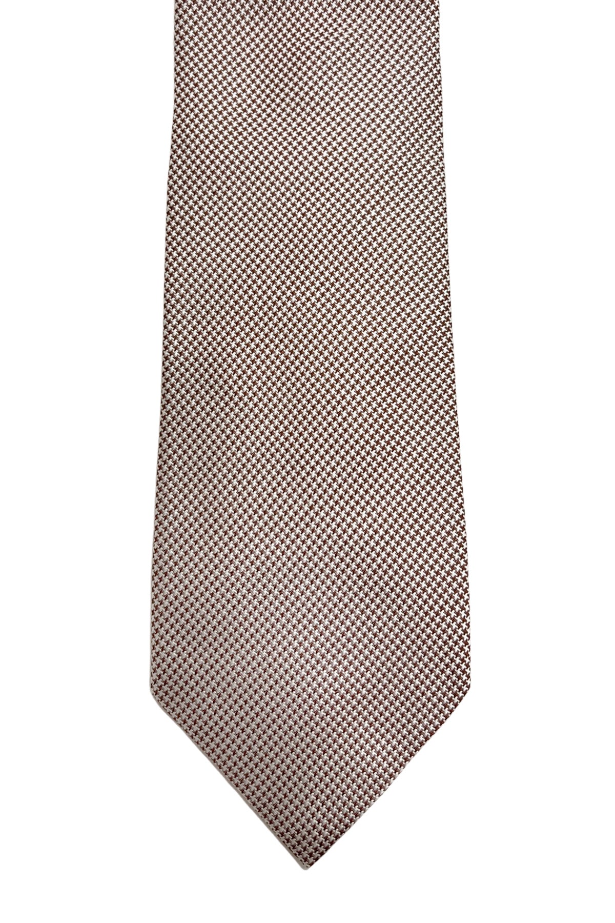 Cravatta uomo Beige fantasia in seta 100% cucita a mano