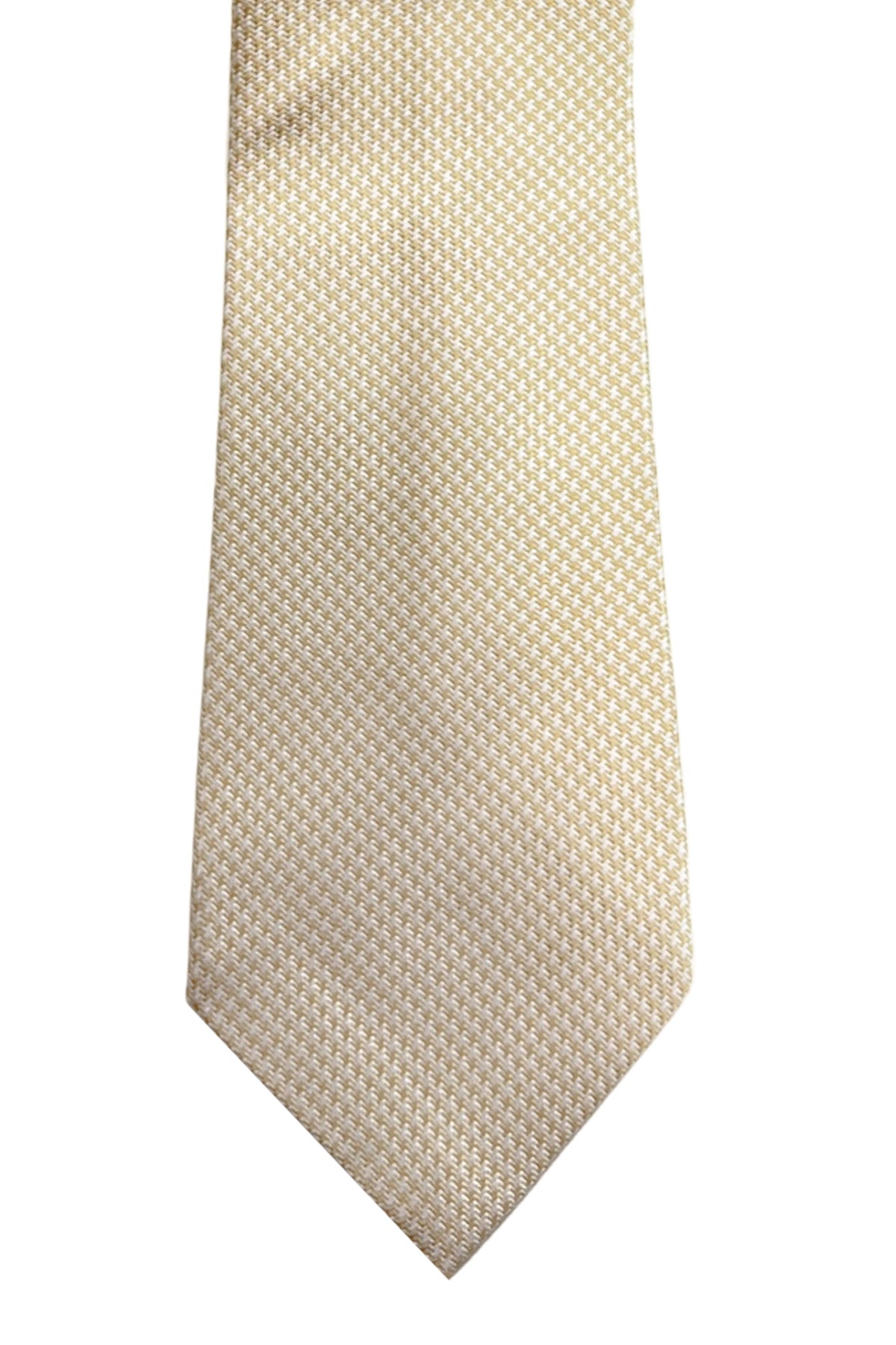 Cravatta uomo Beige fantasia in seta 100% cucita a mano