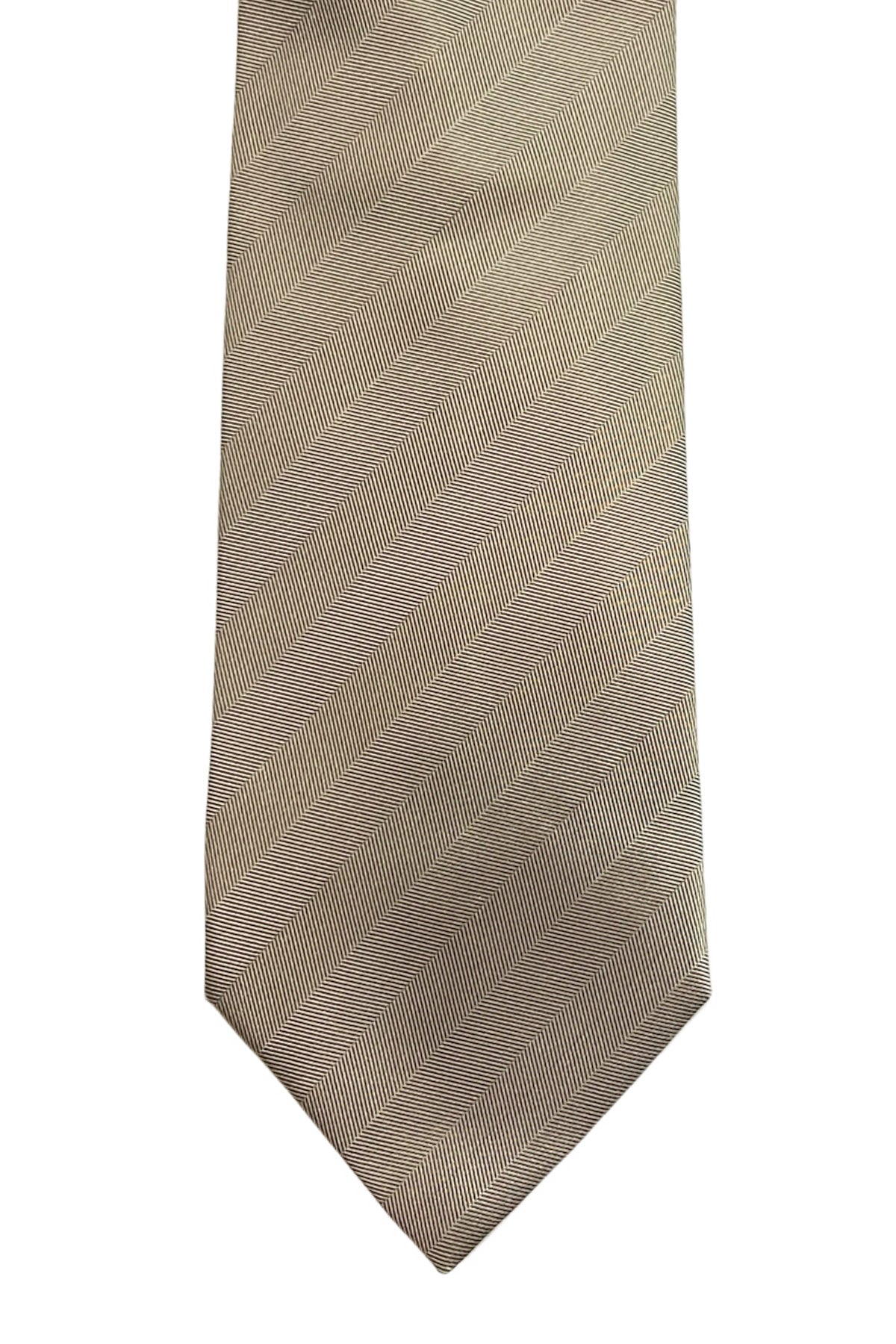 Cravatta uomo Beige fantasia in seta 100% cucita a mano