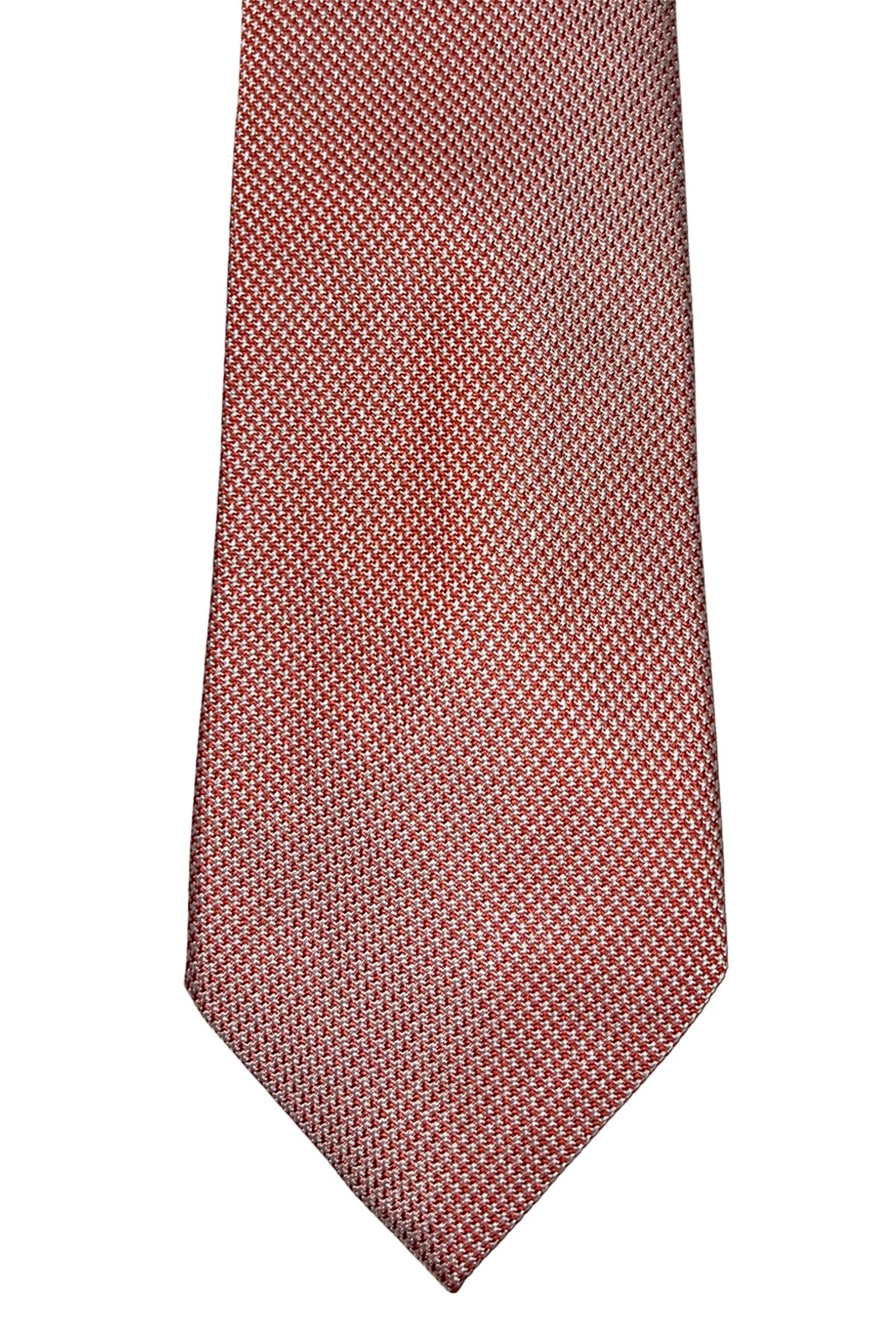 Cravatta uomo Arancio fantasia in seta 100% cucita a mano