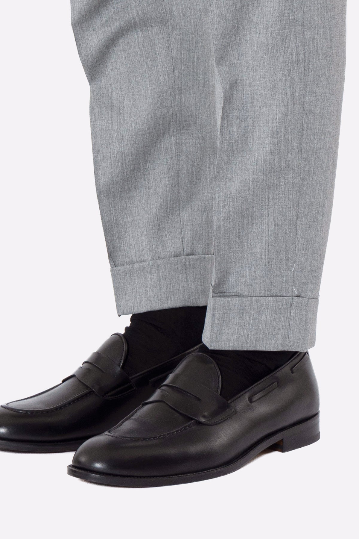 Abito uomo Monopetto grigio chiaro in fresco lana super 130's Vitale Barberis Canonico sfoderata Rever a lancia tasche a toppe