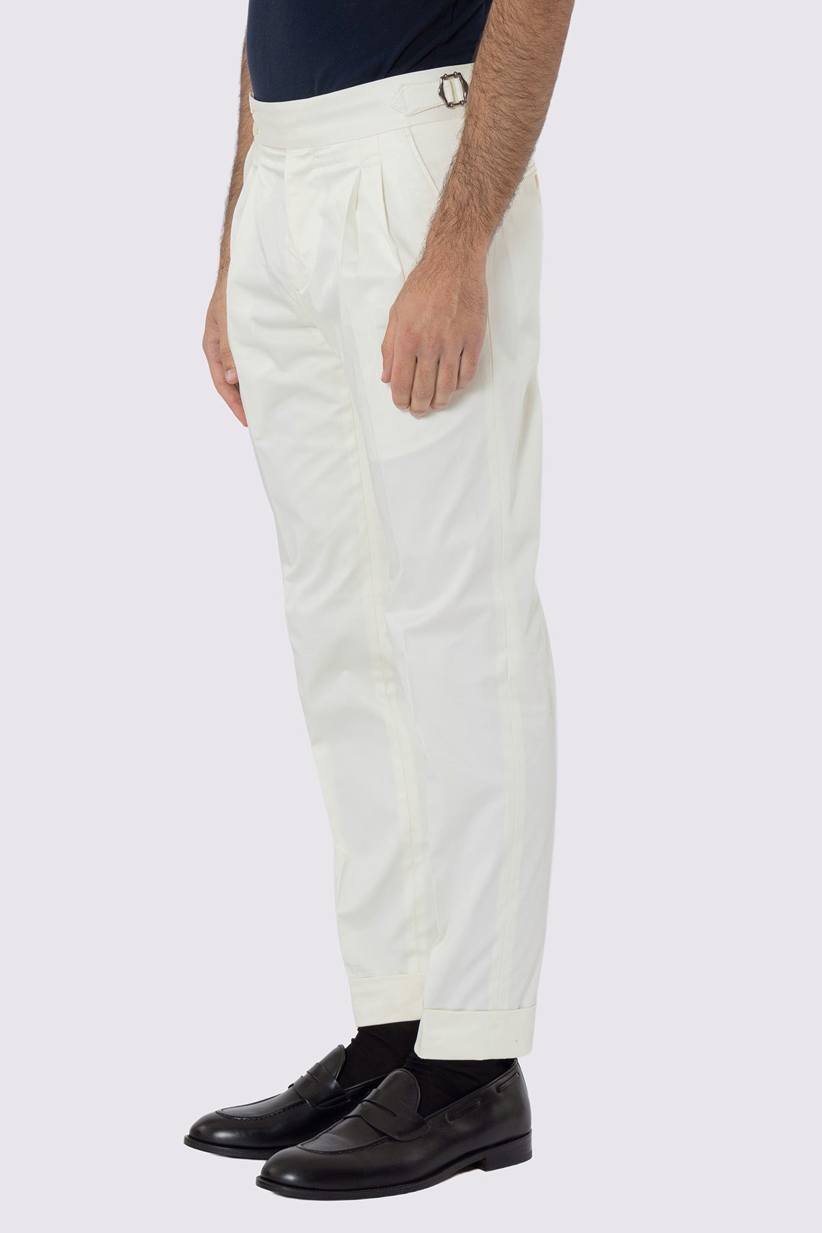 Abito uomo Monopetto Panna in cotone leggermente elastico sfoderata Rever classico 11 cm tasche a toppe