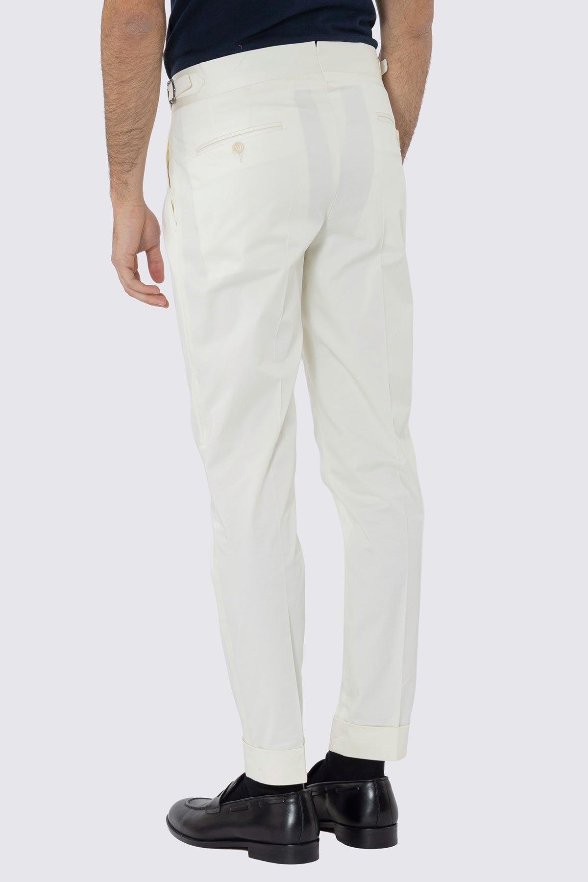 Abito uomo Monopetto Panna in cotone leggermente elastico sfoderata Rever classico 11 cm tasche a toppe