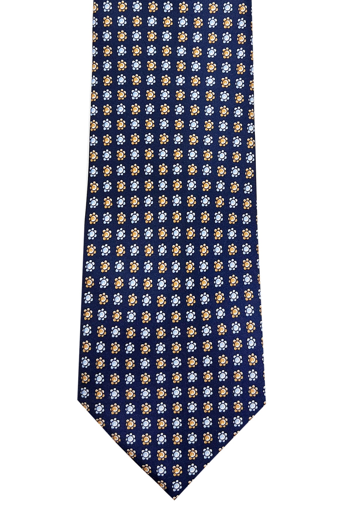 Cravatta uomo Blu 9cm fantasia multcolor in pura seta cucita a mano