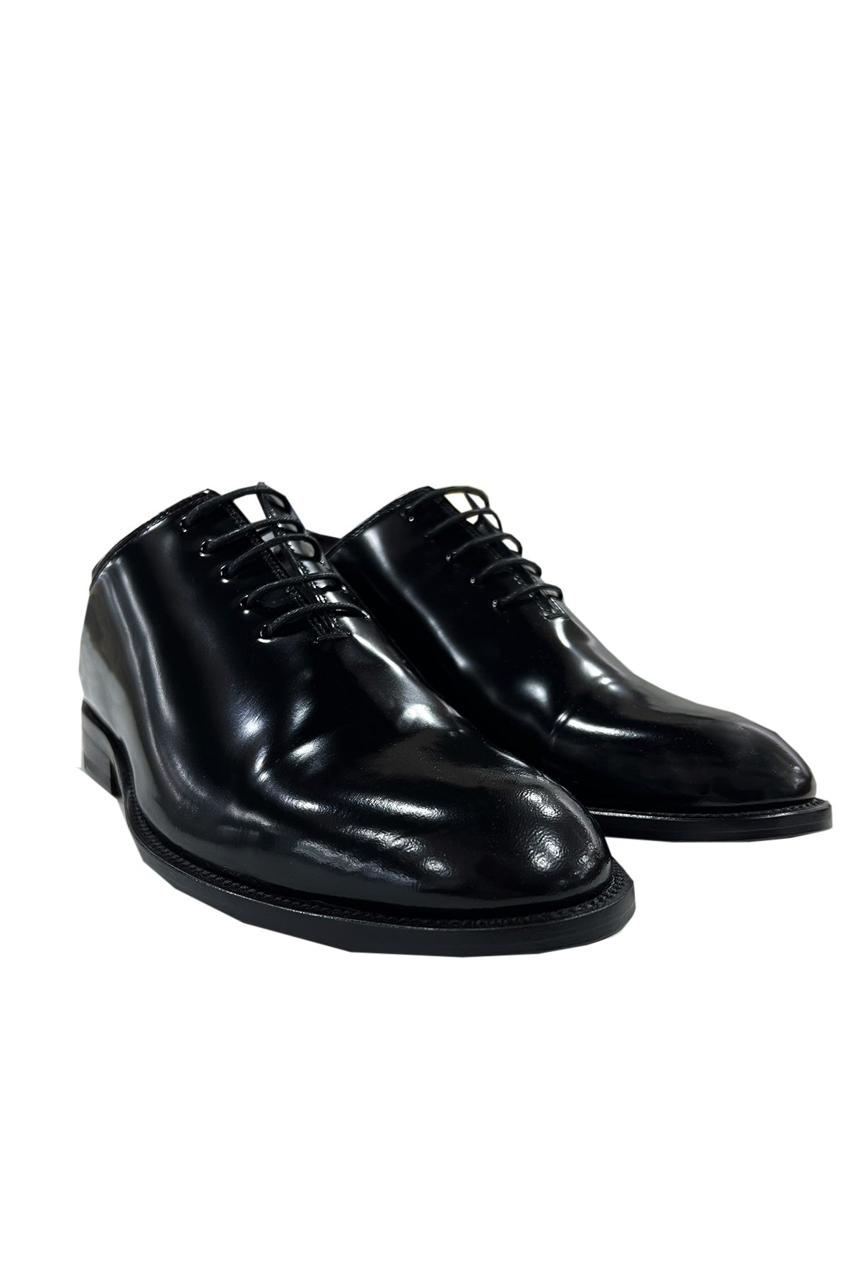 Scarpe Uomo Oxford in abbrasivato nero in vera pelle con suola in cuoio made in italy