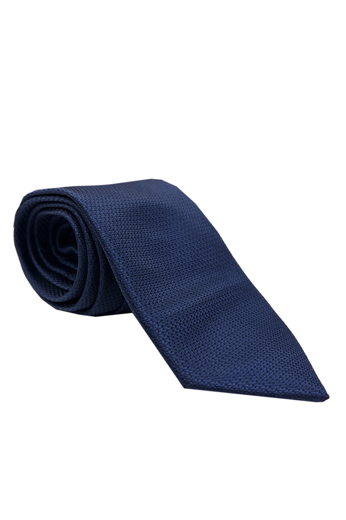 Cravatta uomo blu 9cm fantasia in pura seta cucita a mano