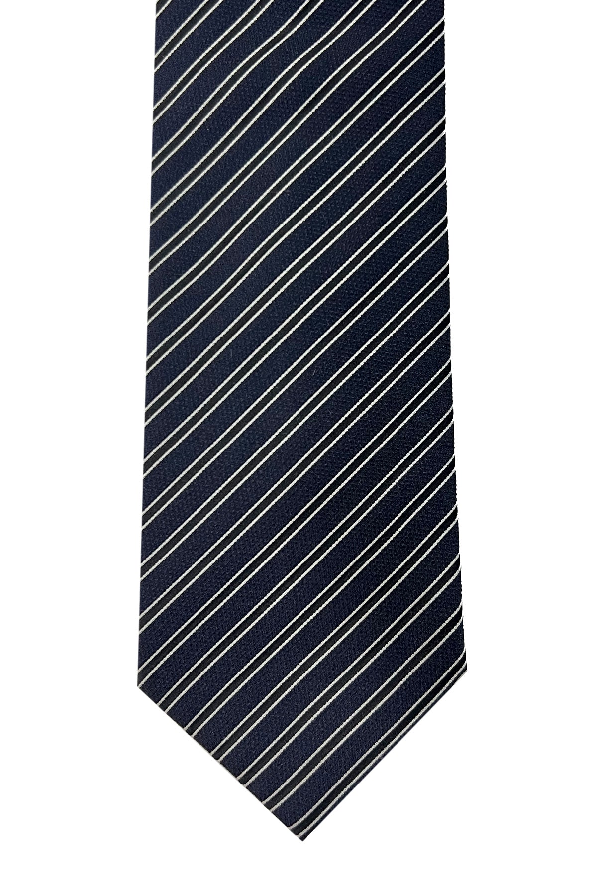 Cravatta uomo blu 9cm fantasia in pura seta cucita a mano