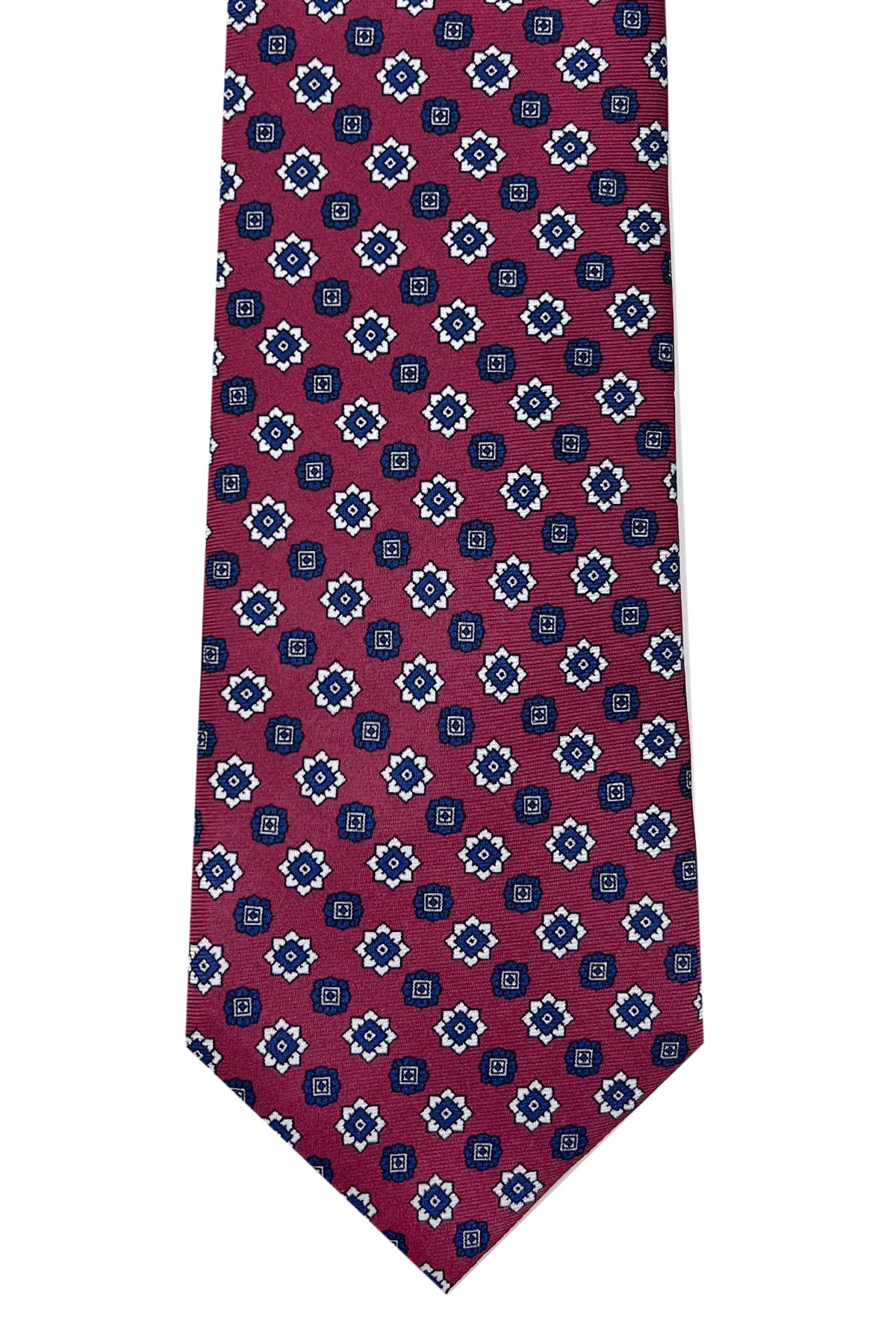 Cravatta uomo Bordeaux in pura seta fantasia cucita a mano 9cm