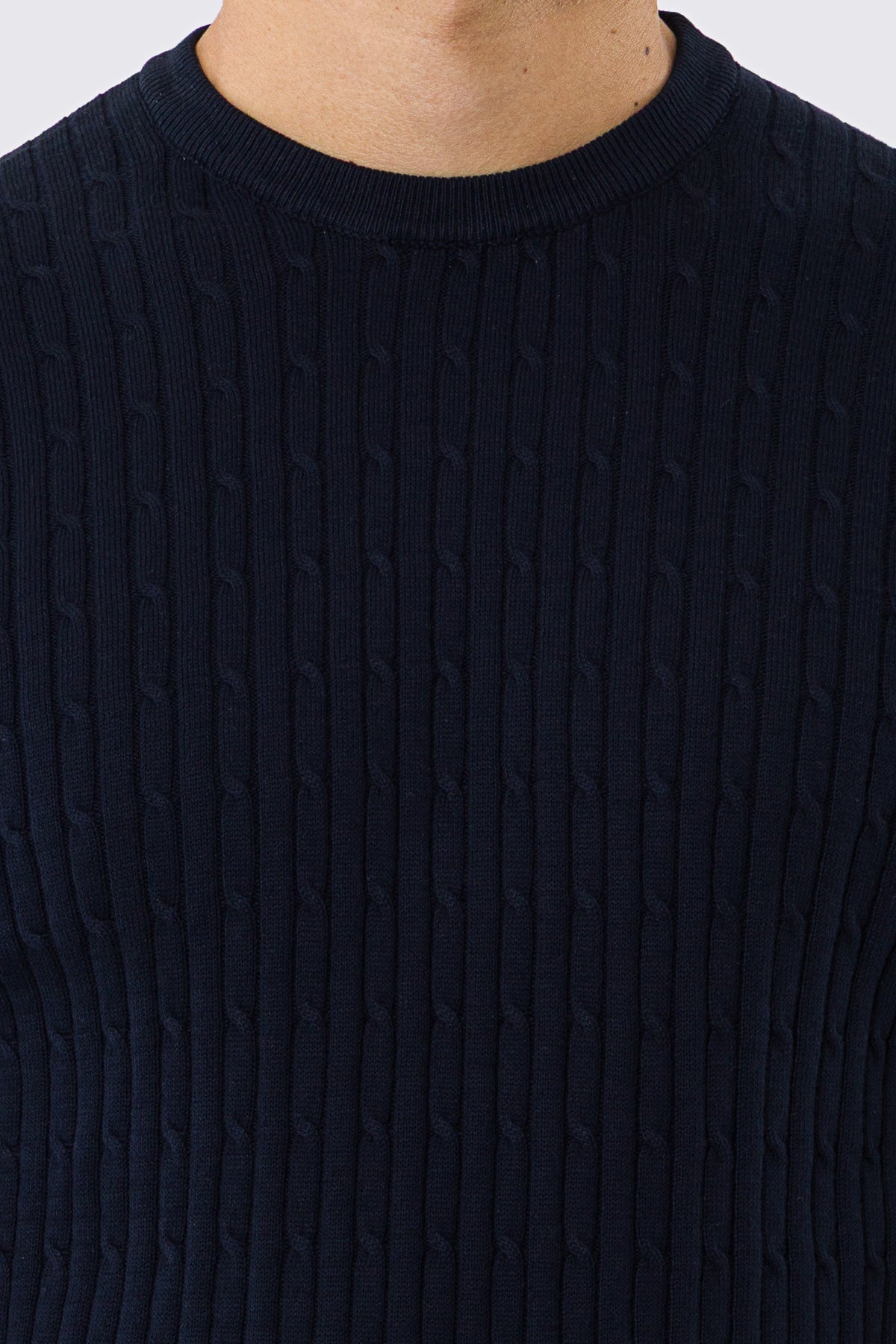 Maglioncino mezze maniche blu da uomo con treccia interna ed elastici sulle maniche e sul fondo100% cotone di filo tinta unita