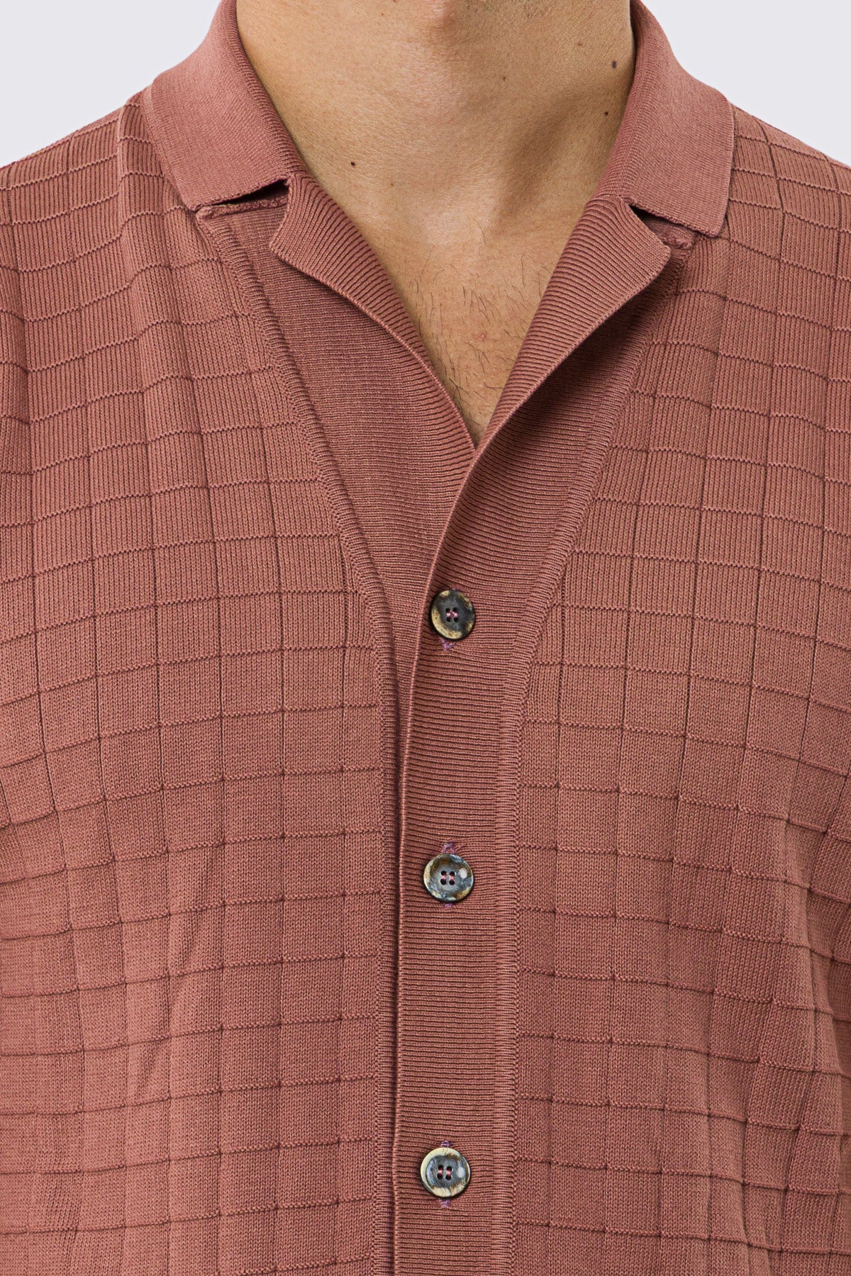 Polo mezze maniche rosa da uomo con treccia quadrata interna ed elastici sulle maniche e sul fondo 100% cotone di filo tinta unita