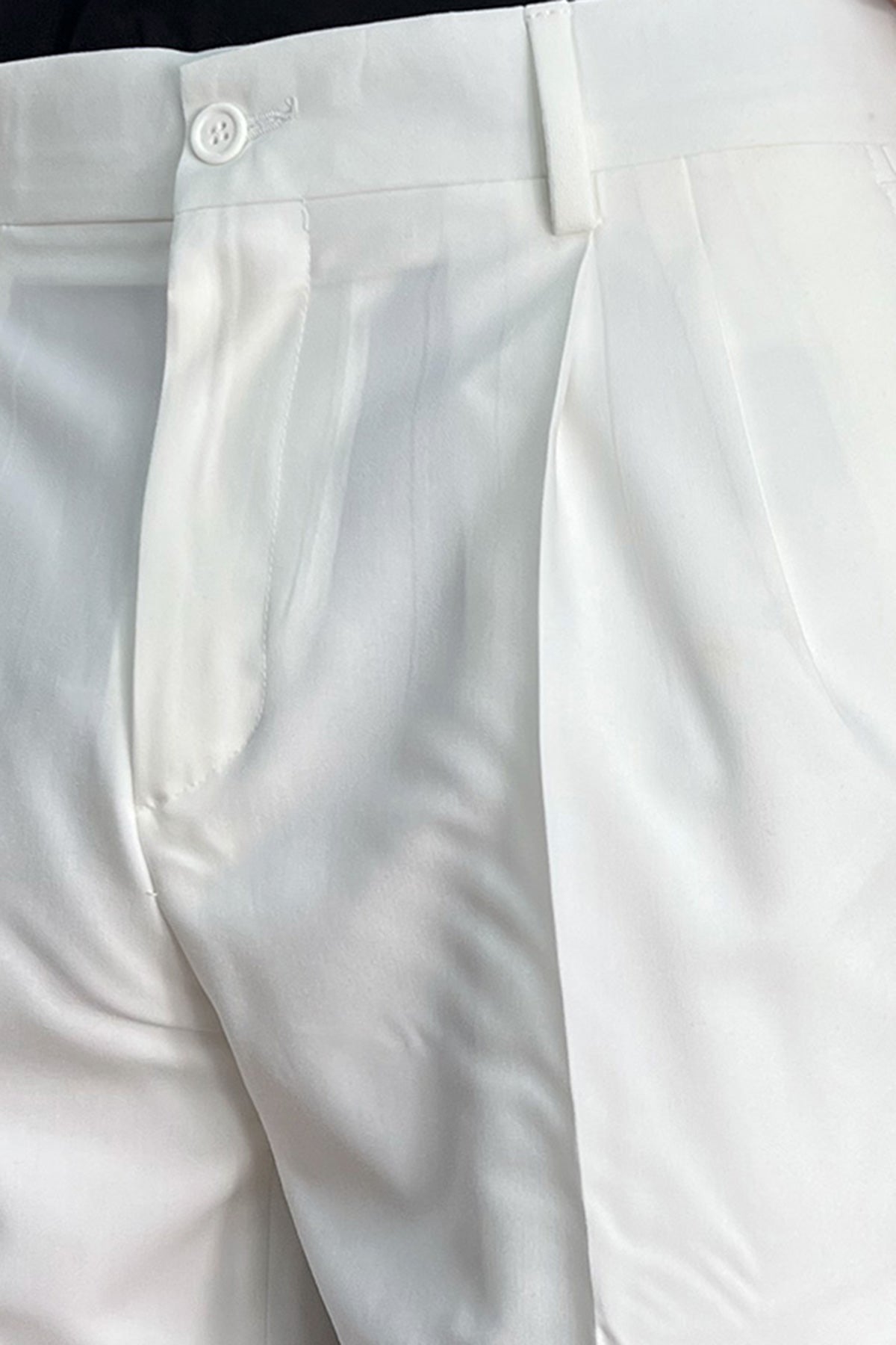 Bermuda uomo panna con doppia pinces vestibilità Regolare tasca america in poliviscosa effetto fresco lana made in italy