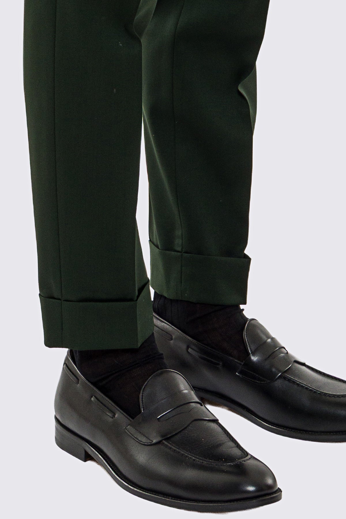 Abito uomo doppiopetto verde scuro fresco lana super 130's Vitale Barberis Canonico sfoderata Rever a lancia tasche a filo