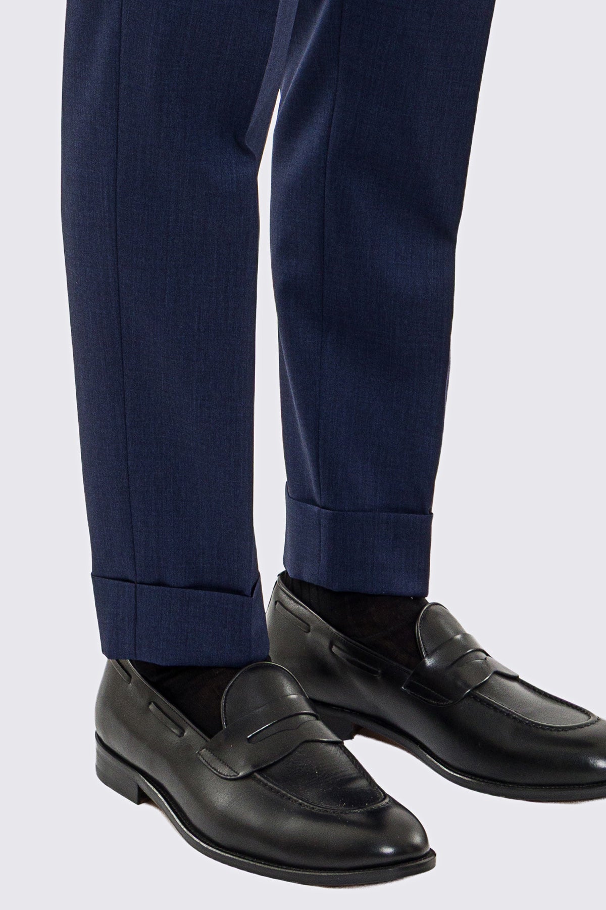 Abito uomo Monopetto blu denim fresco lana super 130's Vitale Barberis Canonico sfoderata Rever a lancia tasche a toppe