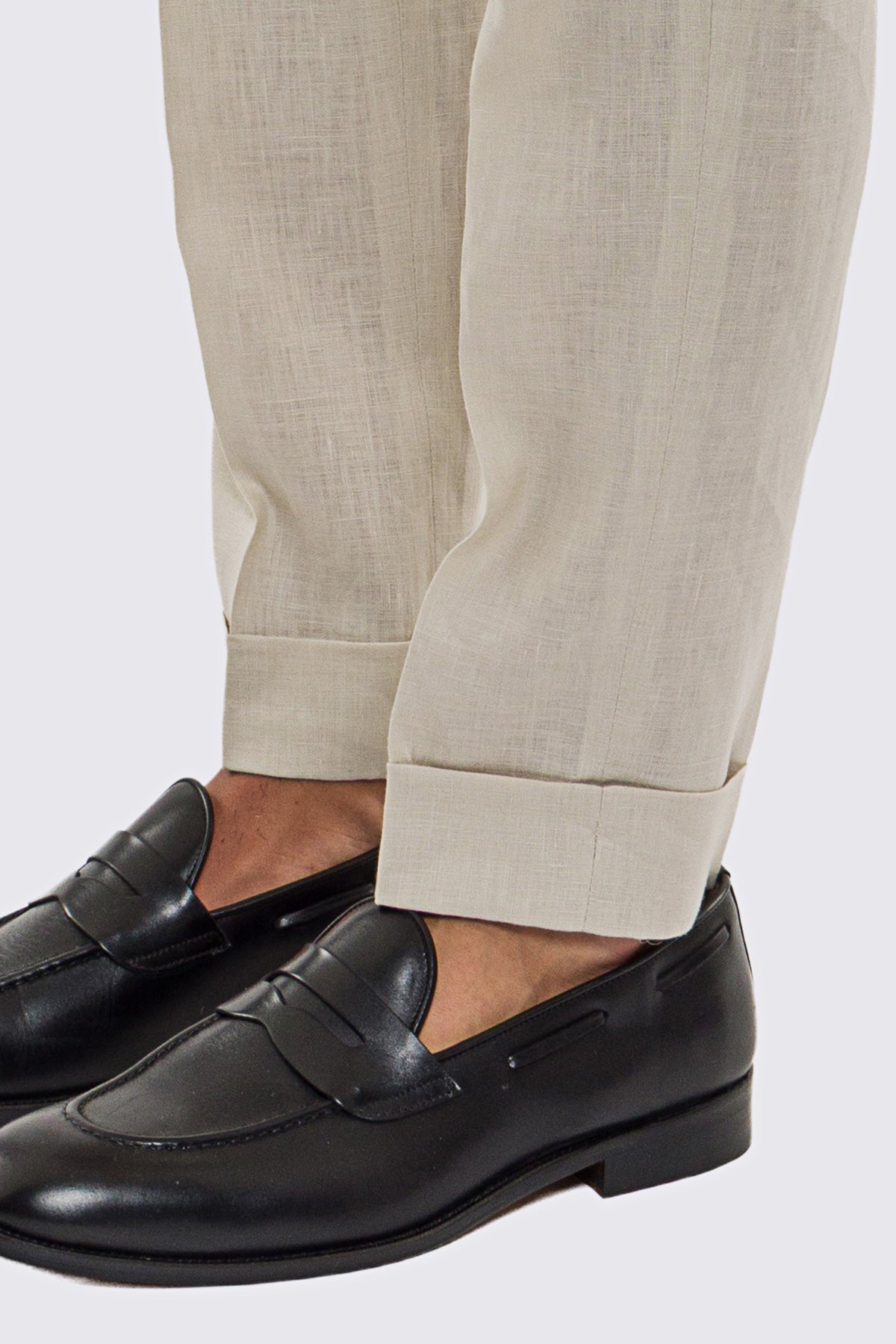 Abito uomo Monopetto Beige in lino 100% sfoderata Rever classico 11 cm tasche a toppe