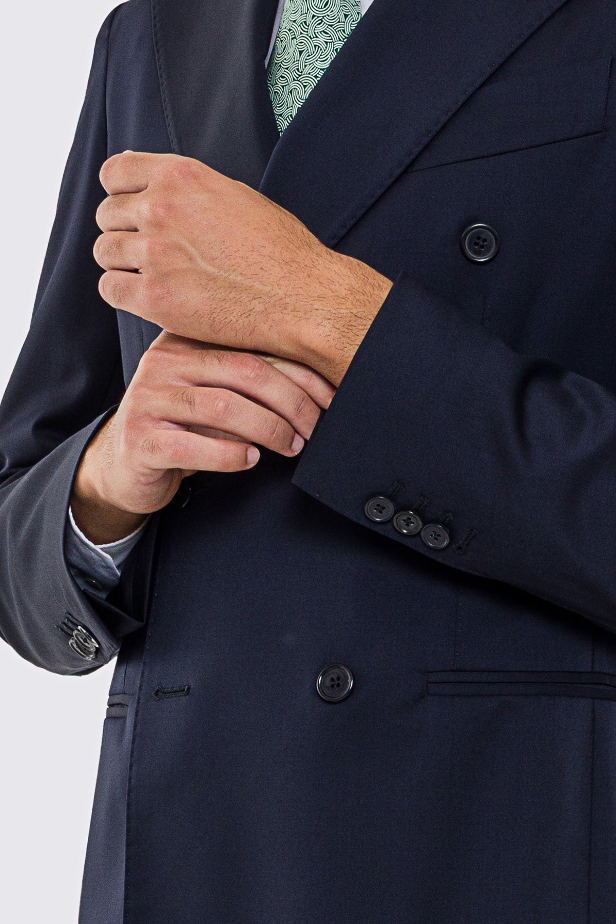 Giacca uomo doppiopetto blu notte fresco lana super 130's Vitale Barberis Canonico sfoderata Rever a lancia tasche a filo