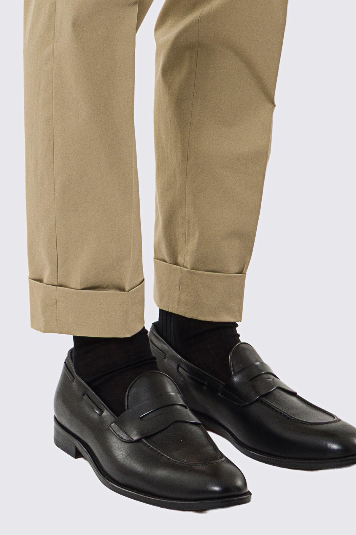Pantalone uomo Beige vita alta con fibbie laterali tasca america in cotone leggermente elastico risvolto 5cm made in italy