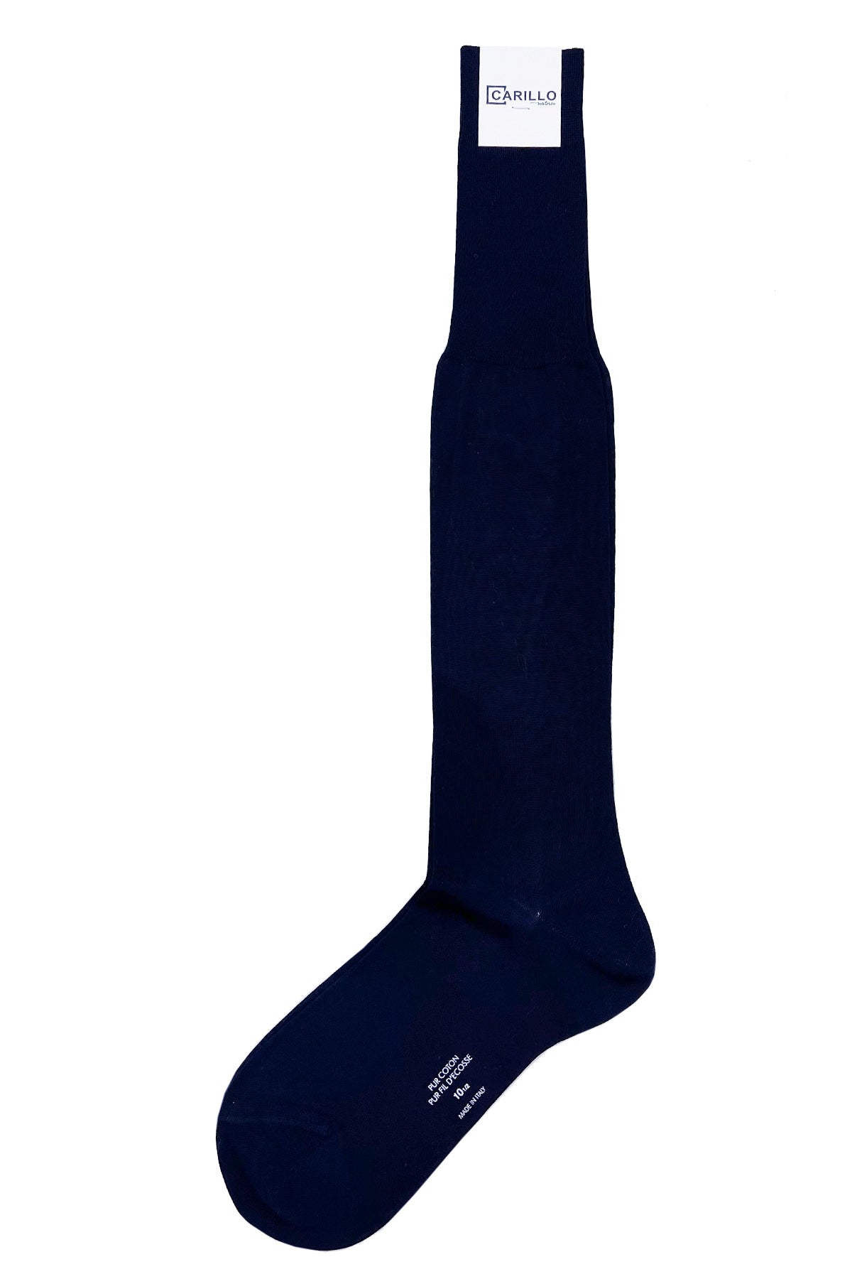 Calzini uomo blu filo di scozia lunghezza ginocchio tinta unita made in italy