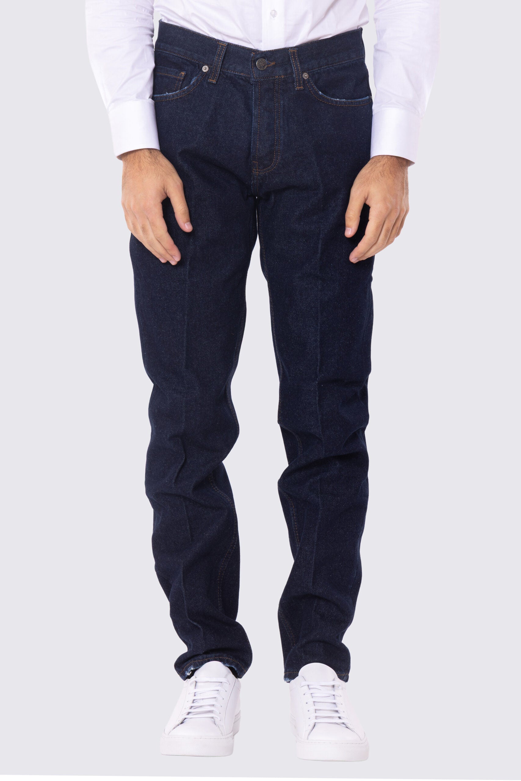 Jeans da uomo lavaggio zero 100% cotone modello 5 tasche vestibilità regular