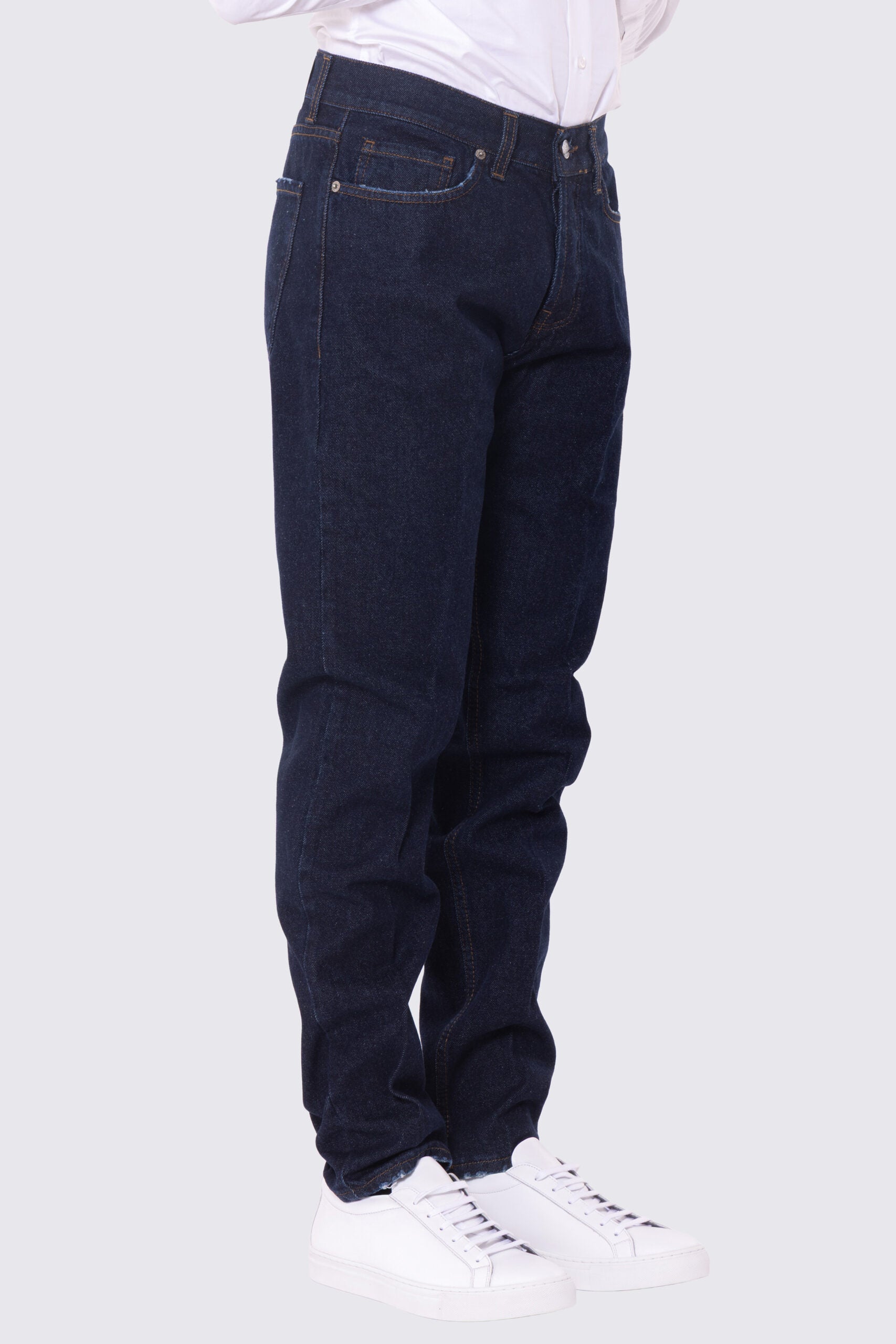 Jeans da uomo lavaggio zero 100% cotone modello 5 tasche vestibilità regular