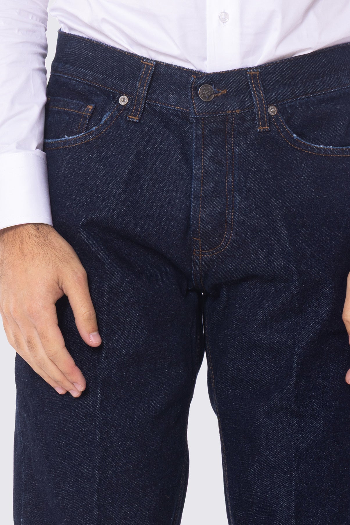 Jeans da uomo lavaggio zero 100% cotone modello 5 tasche vestibilità regular
