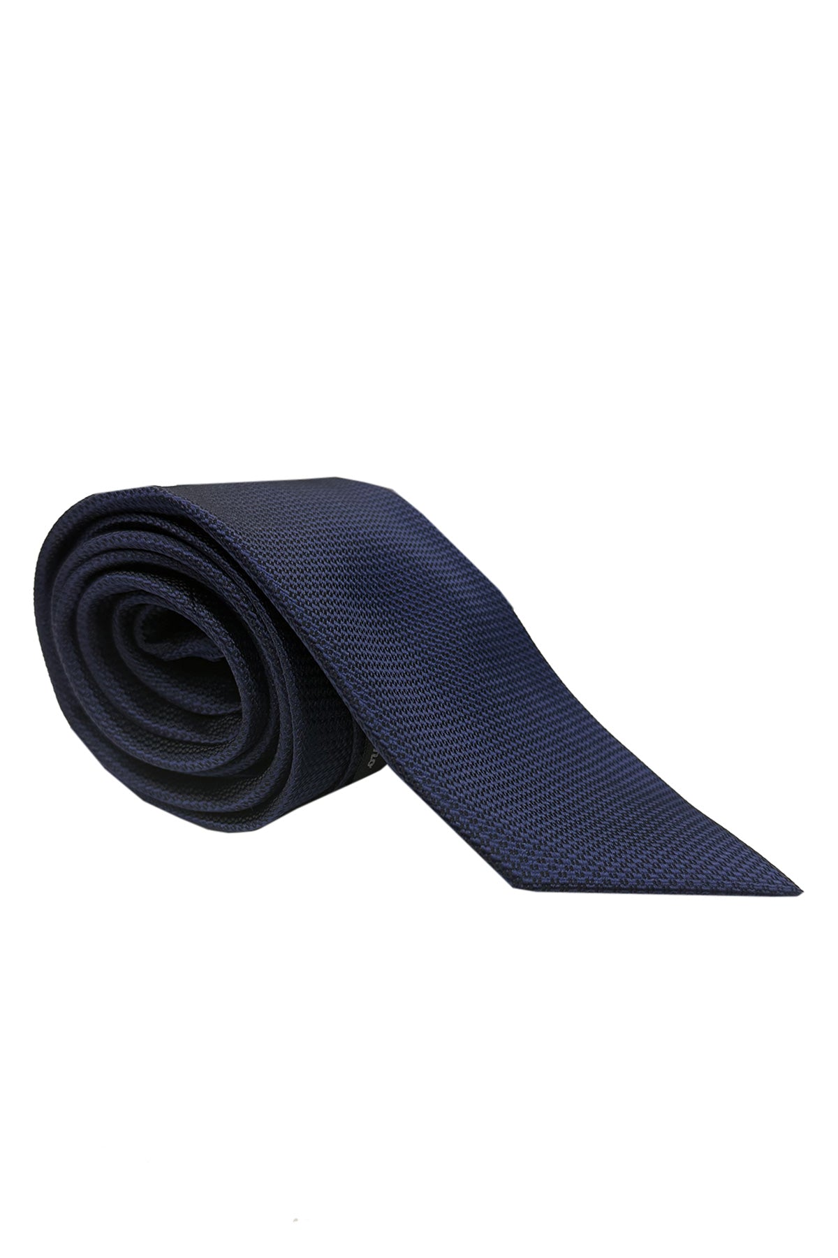 Cravatta uomo 8 cm blu fantasia tono su tono effetto seta